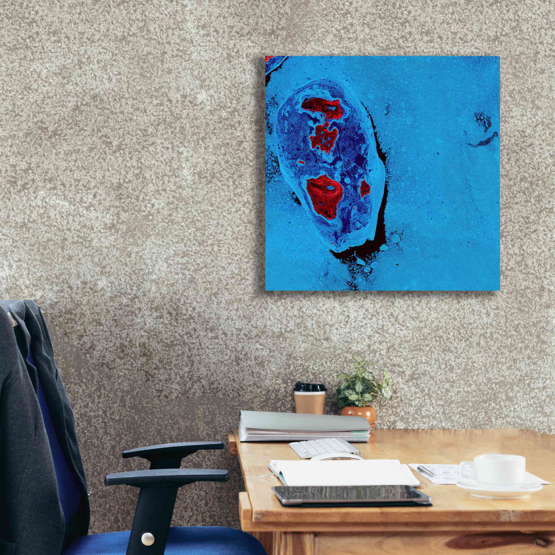 'Earth as Art: Cellular Ice,' Canvas Wall Art,26 x 26