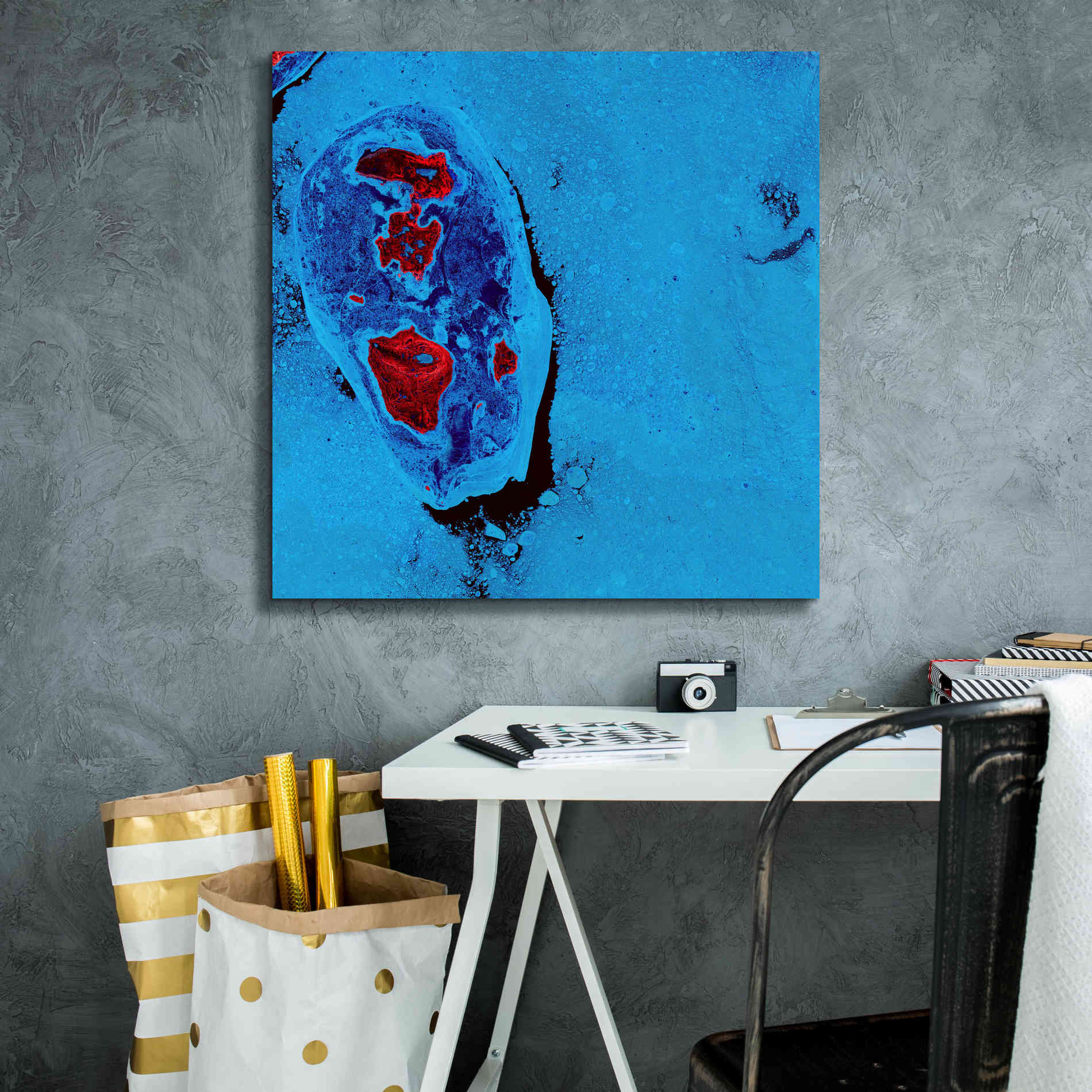 'Earth as Art: Cellular Ice,' Canvas Wall Art,26 x 26