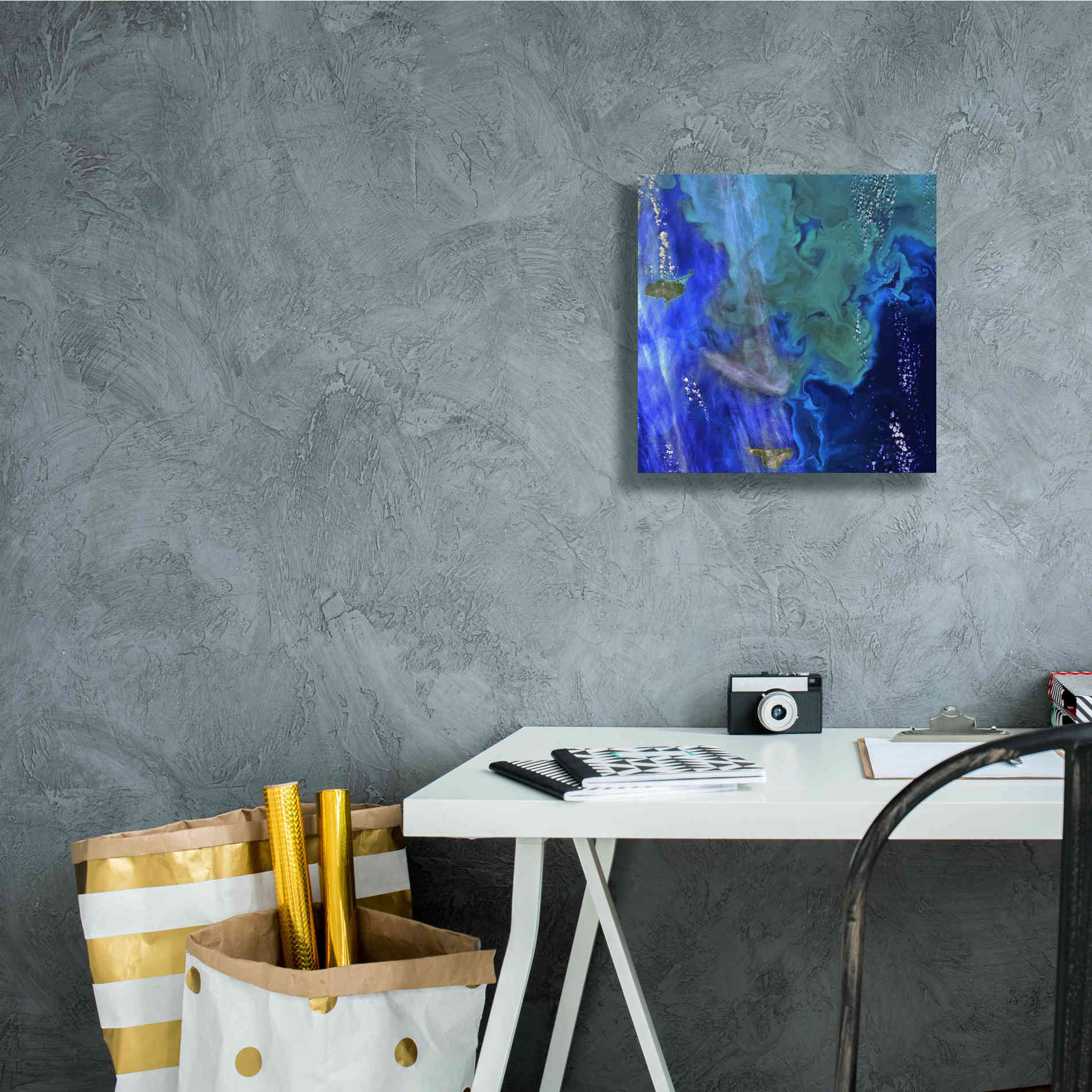 'Earth as Art: Earth's Aquarium,' Canvas Wall Art,12 x 12