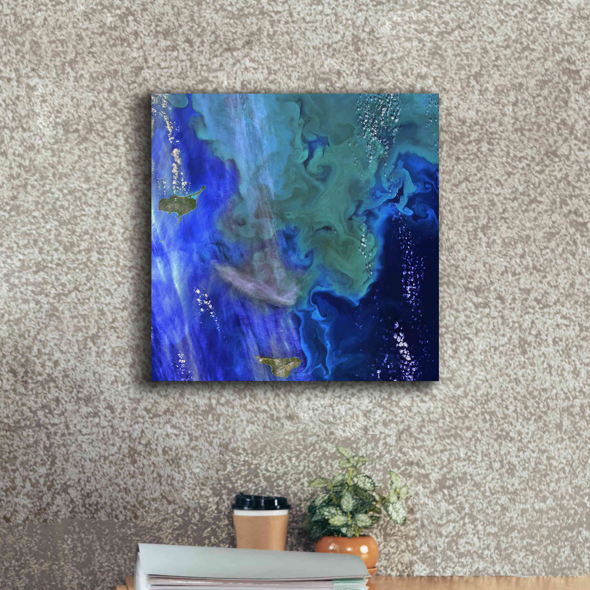 'Earth as Art: Earth's Aquarium,' Canvas Wall Art,18 x 18