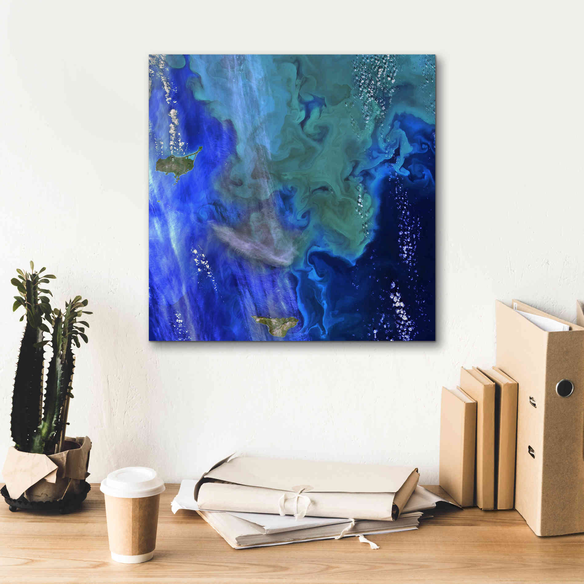 'Earth as Art: Earth's Aquarium,' Canvas Wall Art,18 x 18