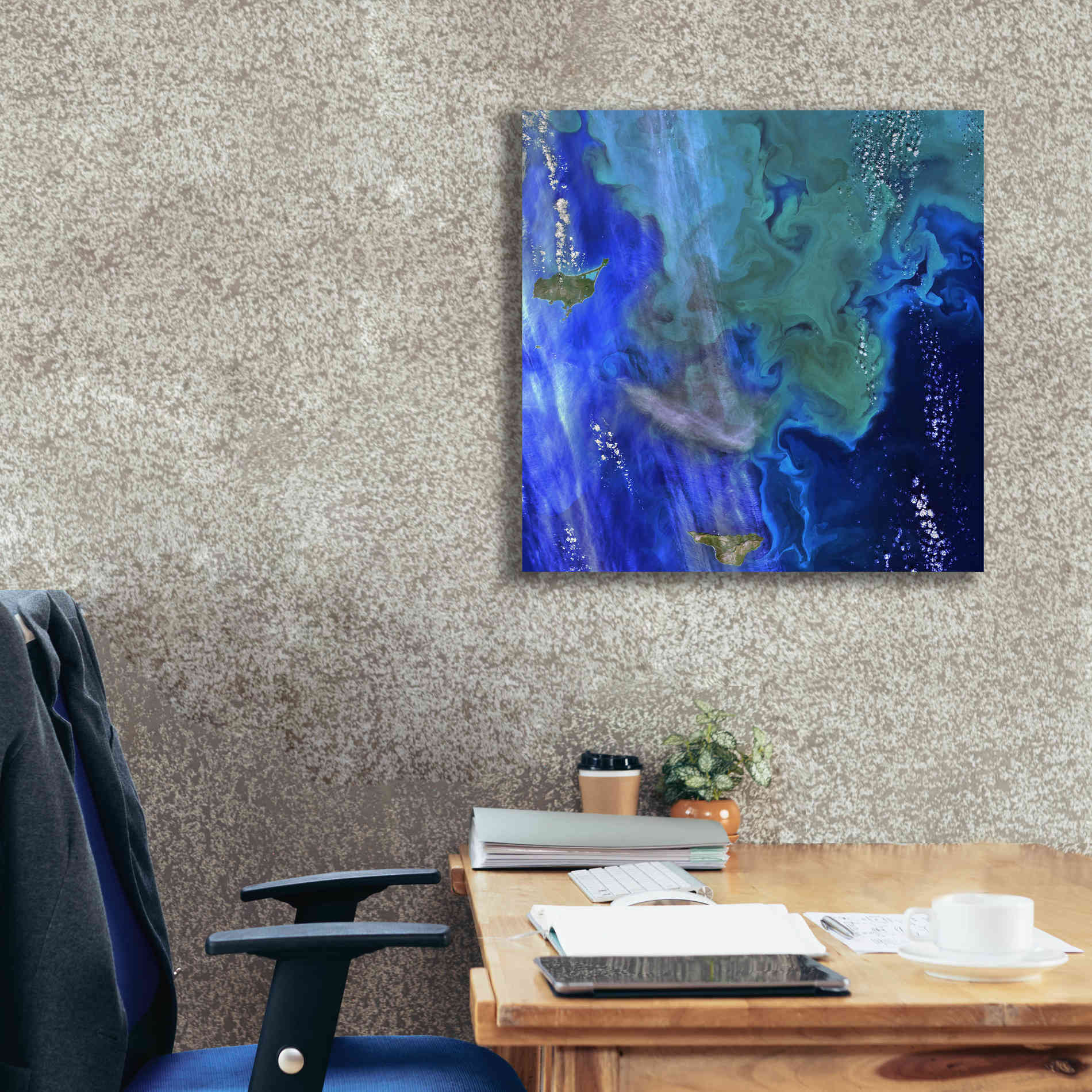 'Earth as Art: Earth's Aquarium,' Canvas Wall Art,26 x 26