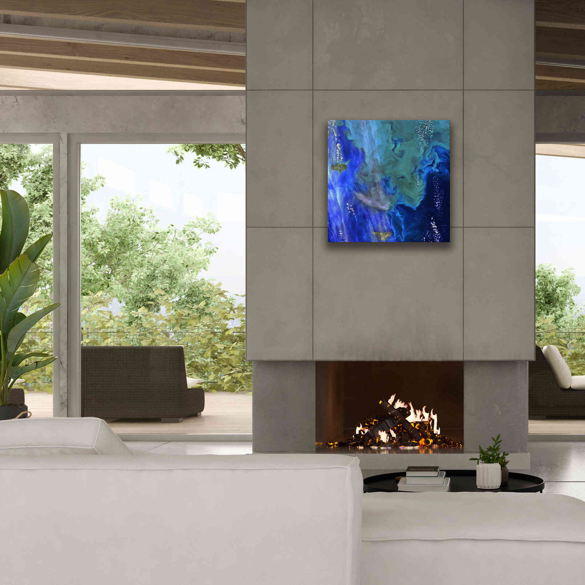 'Earth as Art: Earth's Aquarium,' Canvas Wall Art,26 x 26