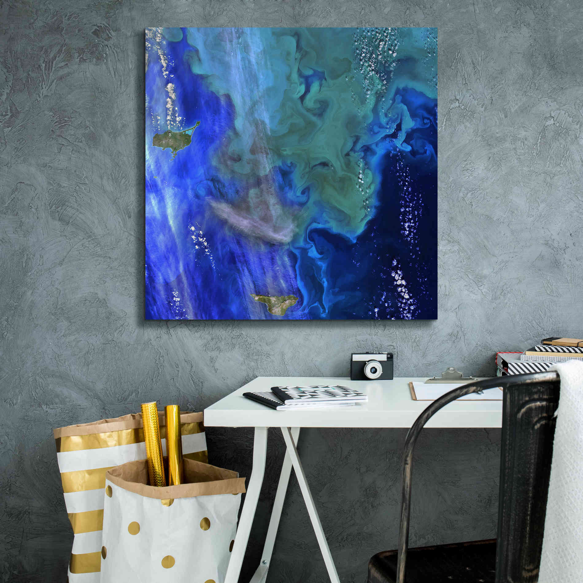 'Earth as Art: Earth's Aquarium,' Canvas Wall Art,26 x 26