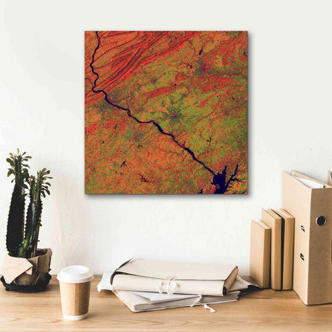 Image of 'Earth as Art: River and Ridge,' Canvas Wall Art,18 x 18