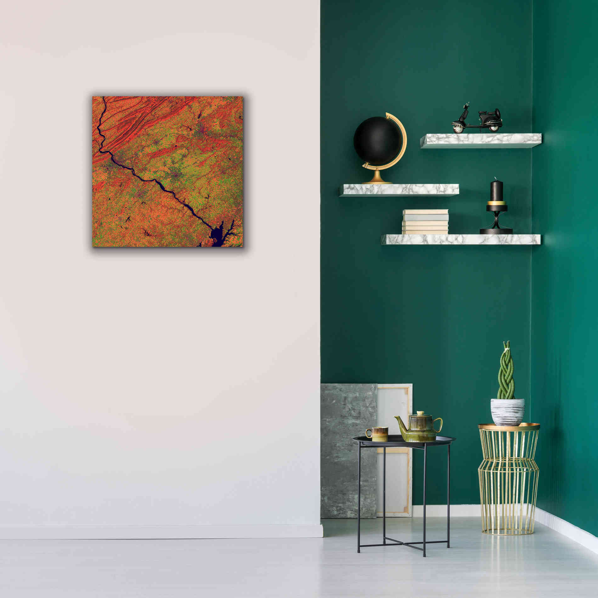'Earth as Art: River and Ridge,' Canvas Wall Art,26 x 26