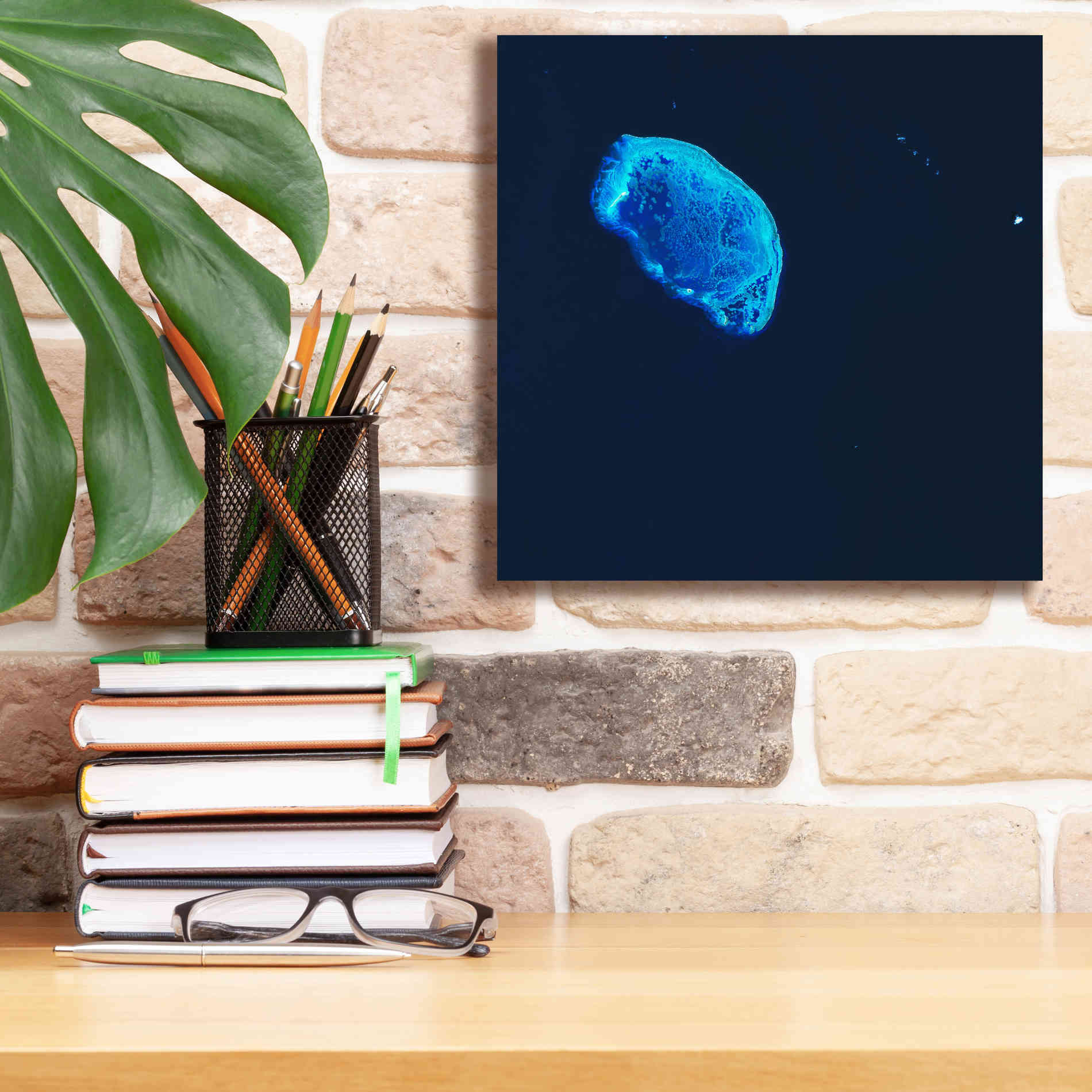 'Earth as Art: Scorpion Reef,' Canvas Wall Art,12 x 12