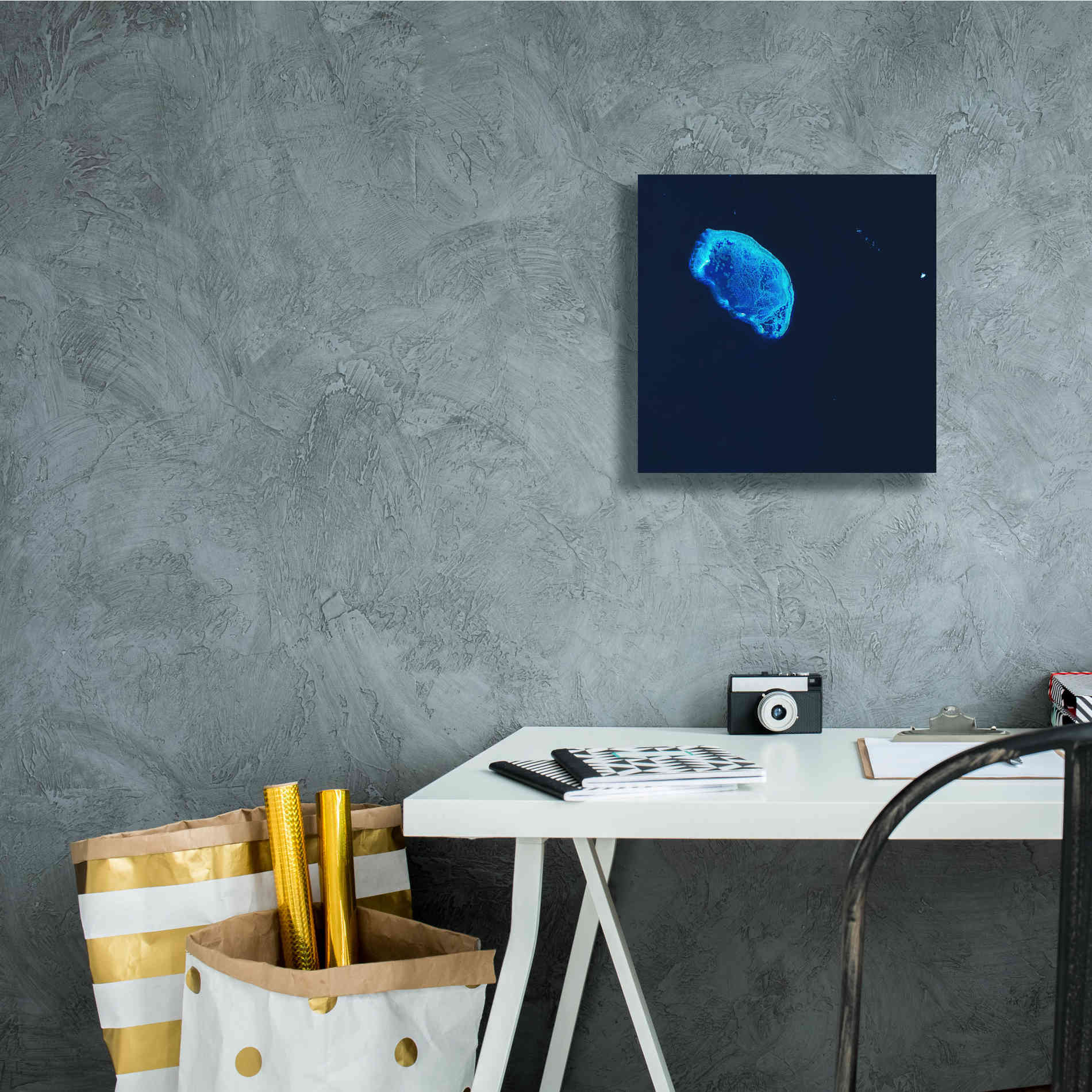 'Earth as Art: Scorpion Reef,' Canvas Wall Art,12 x 12