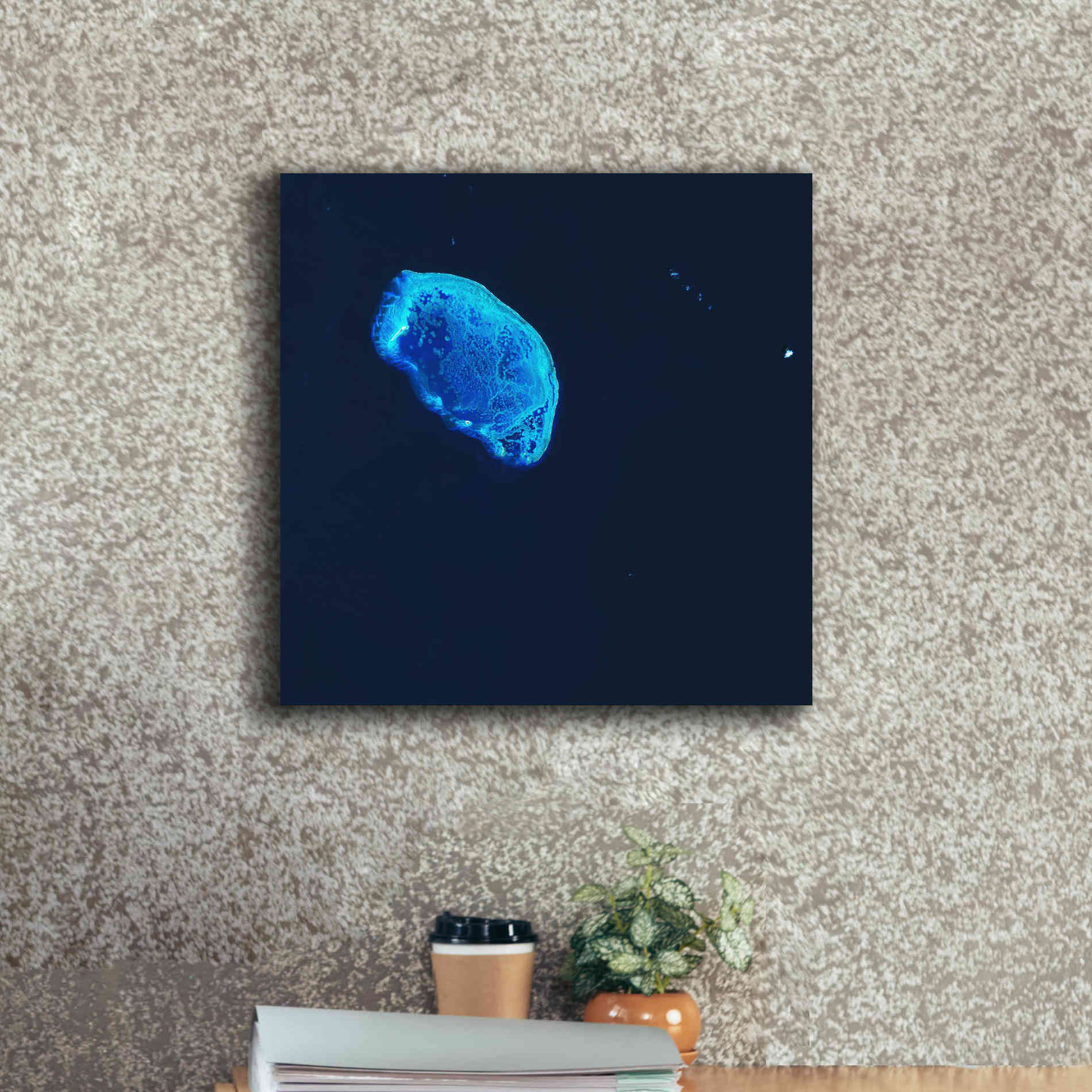 'Earth as Art: Scorpion Reef,' Canvas Wall Art,18 x 18