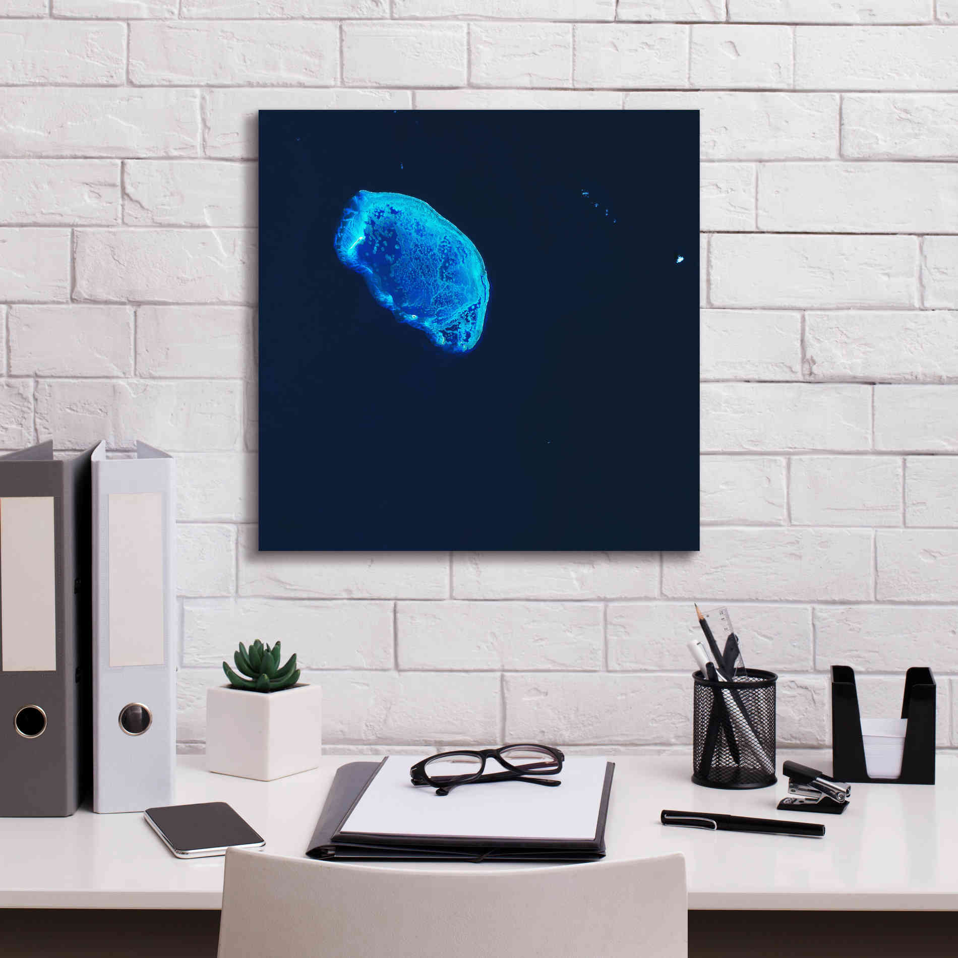 'Earth as Art: Scorpion Reef,' Canvas Wall Art,18 x 18