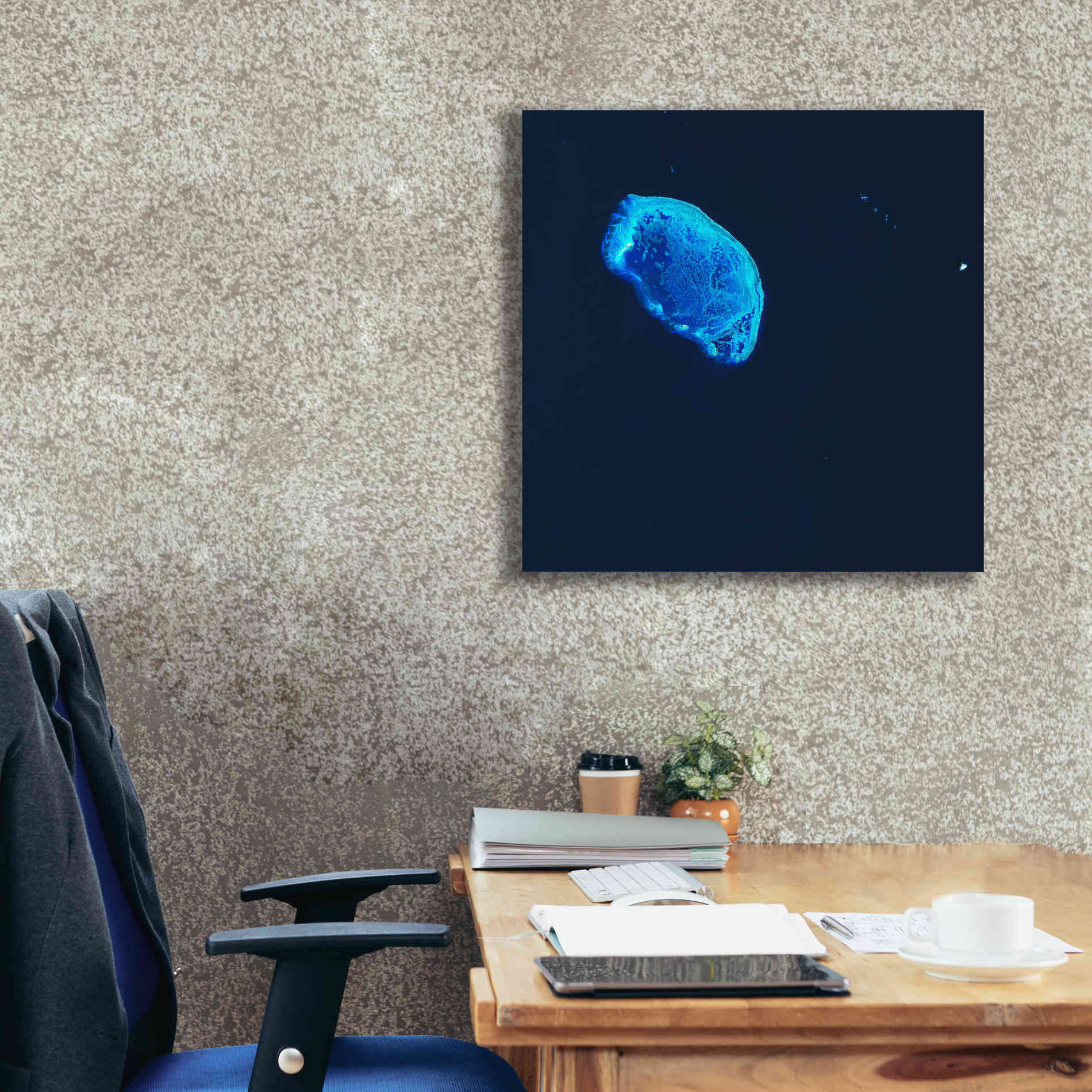 'Earth as Art: Scorpion Reef,' Canvas Wall Art,26 x 26
