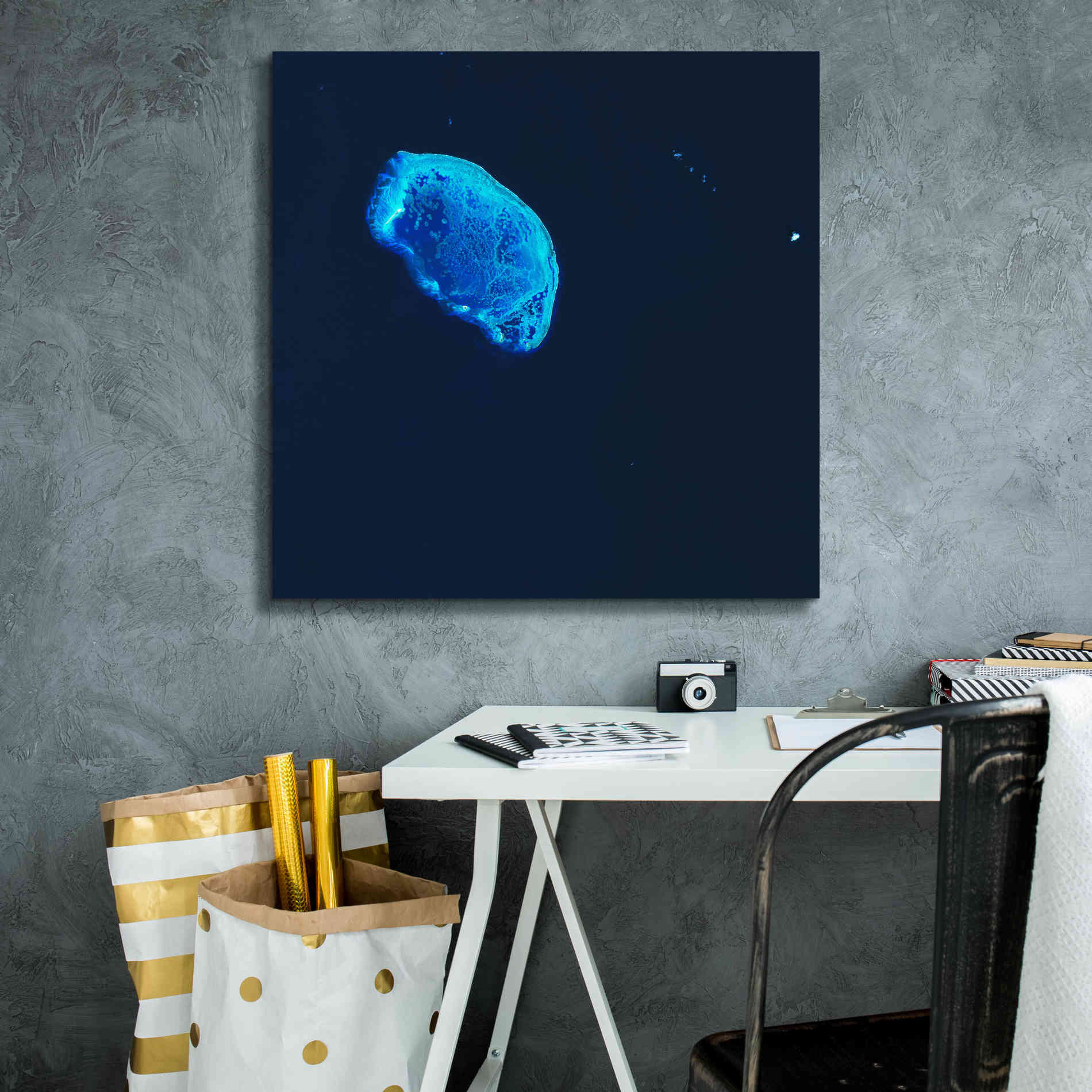 'Earth as Art: Scorpion Reef,' Canvas Wall Art,26 x 26
