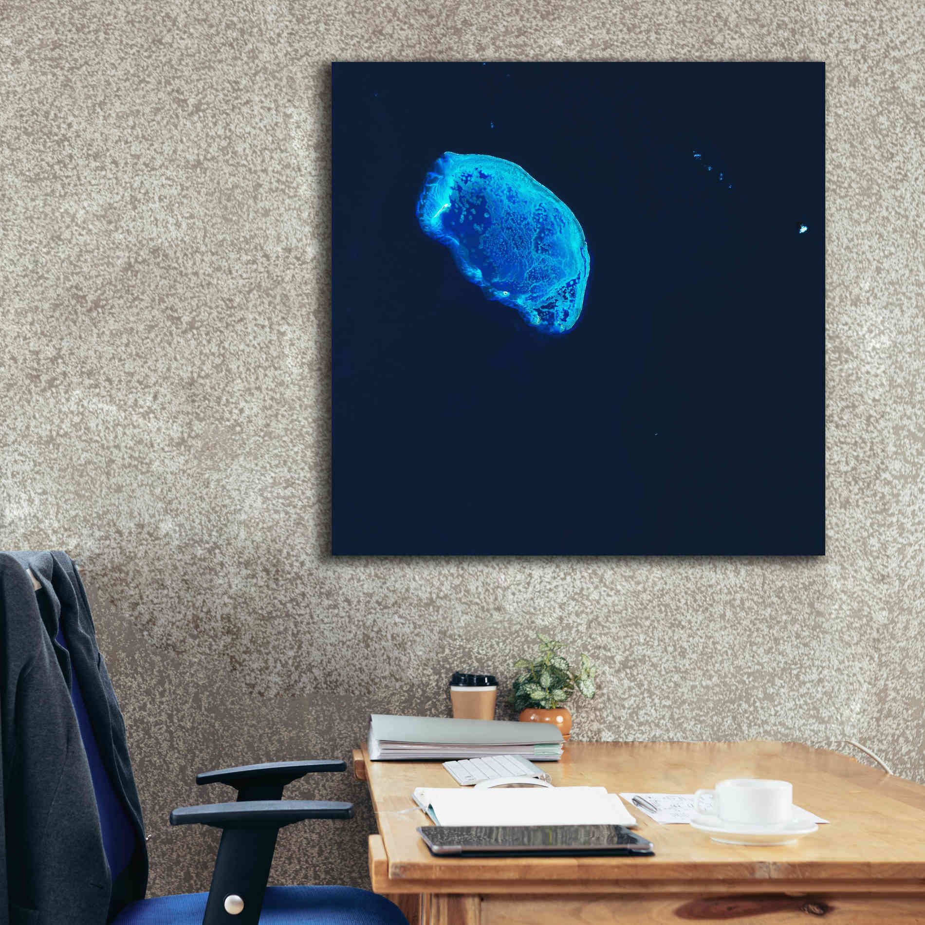 'Earth as Art: Scorpion Reef,' Canvas Wall Art,37 x 37