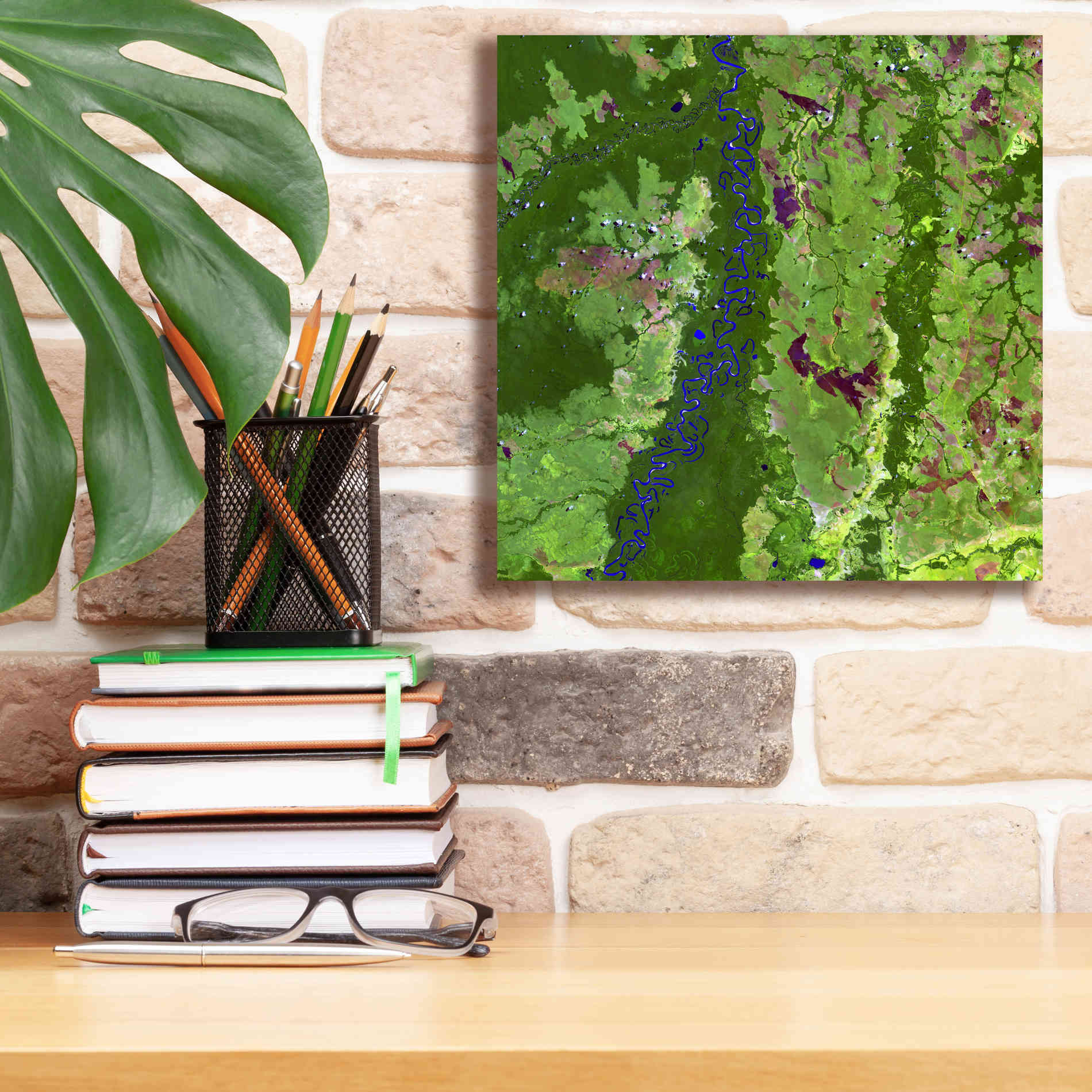 'Earth as Art: Oxbows in Bolivia,' Canvas Wall Art,12 x 12
