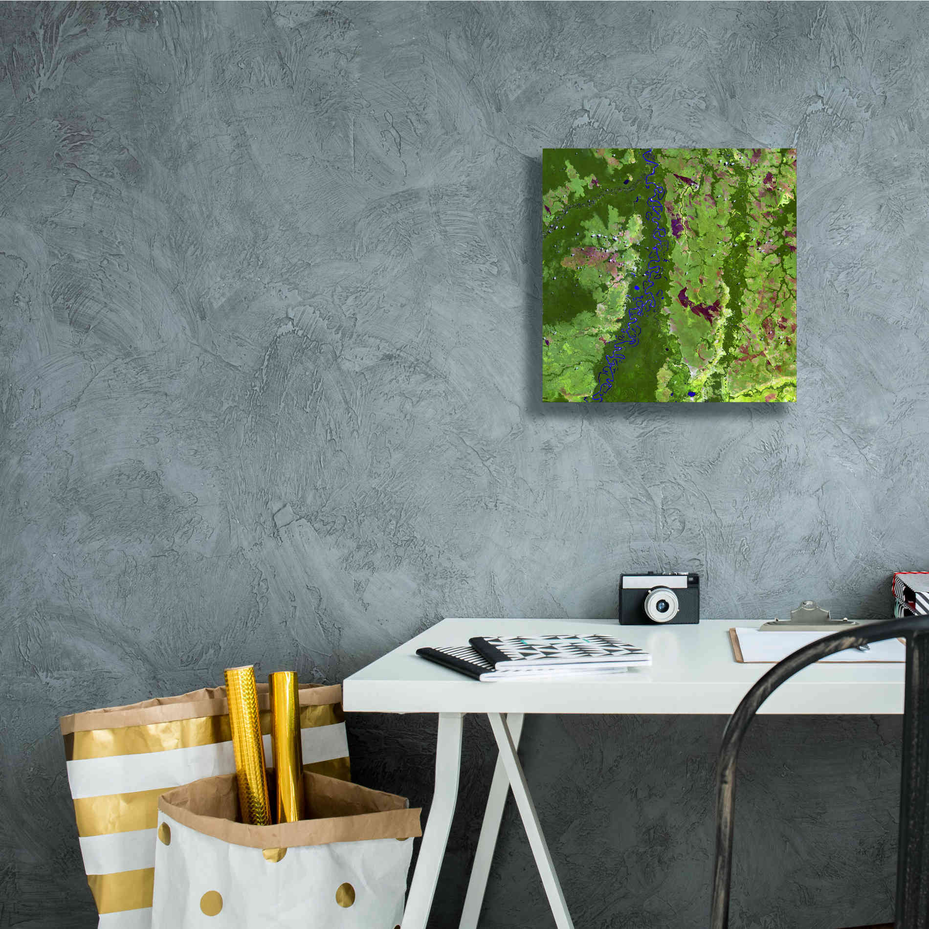 'Earth as Art: Oxbows in Bolivia,' Canvas Wall Art,12 x 12