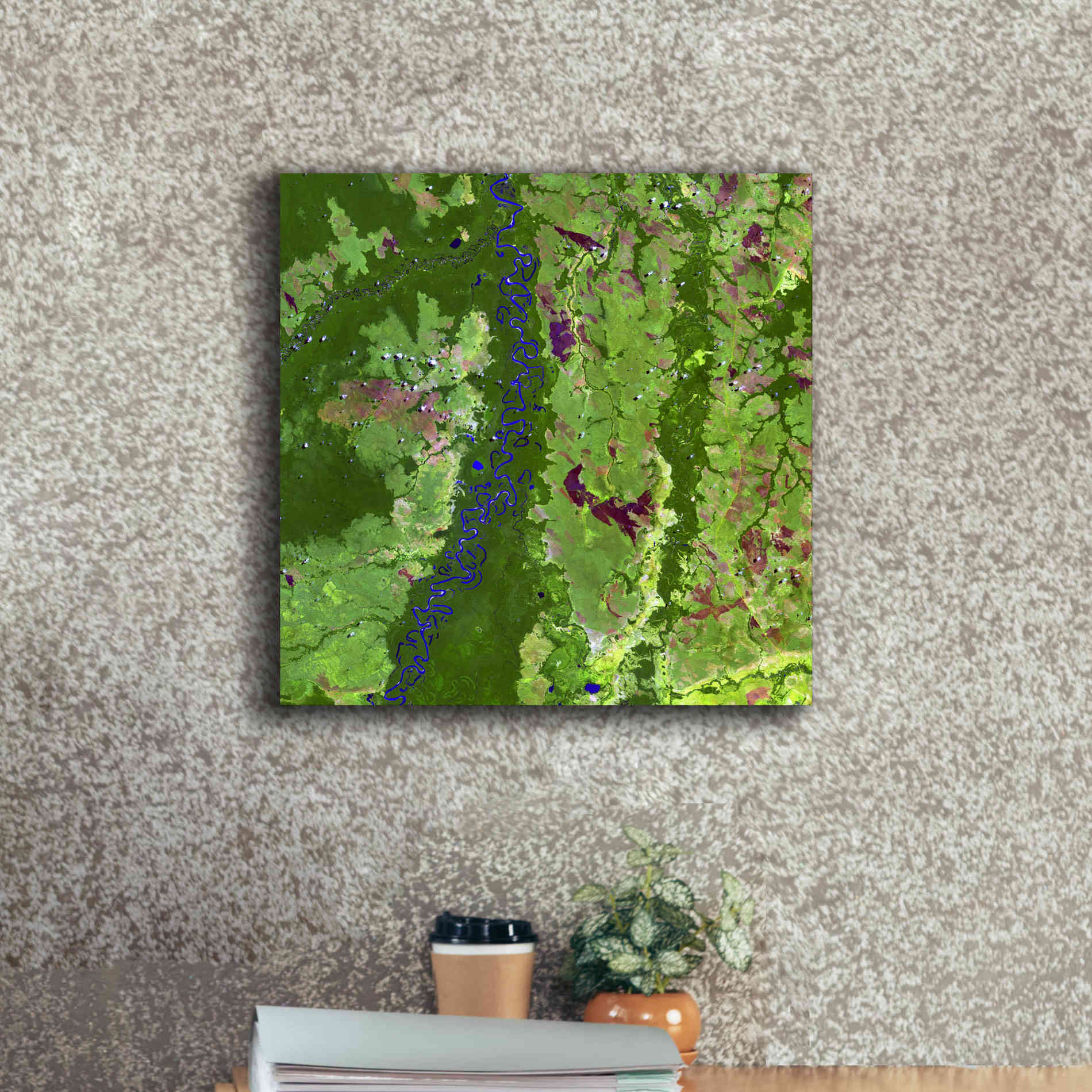 'Earth as Art: Oxbows in Bolivia,' Canvas Wall Art,18 x 18