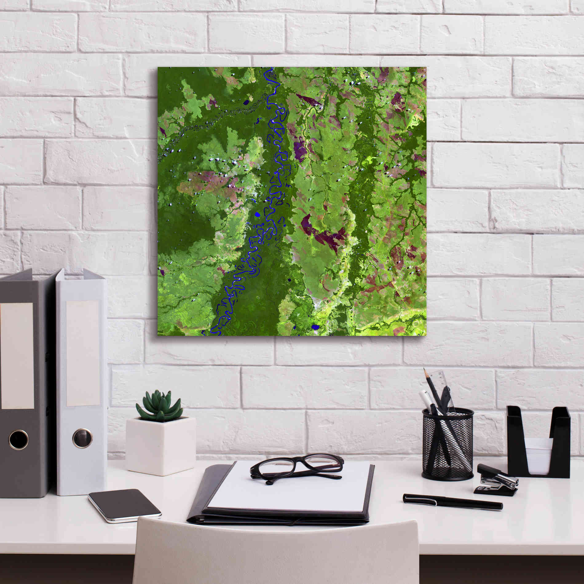 'Earth as Art: Oxbows in Bolivia,' Canvas Wall Art,18 x 18