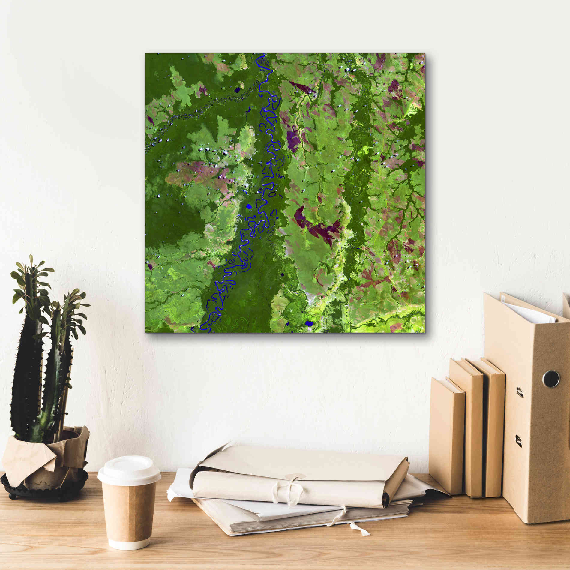 'Earth as Art: Oxbows in Bolivia,' Canvas Wall Art,18 x 18