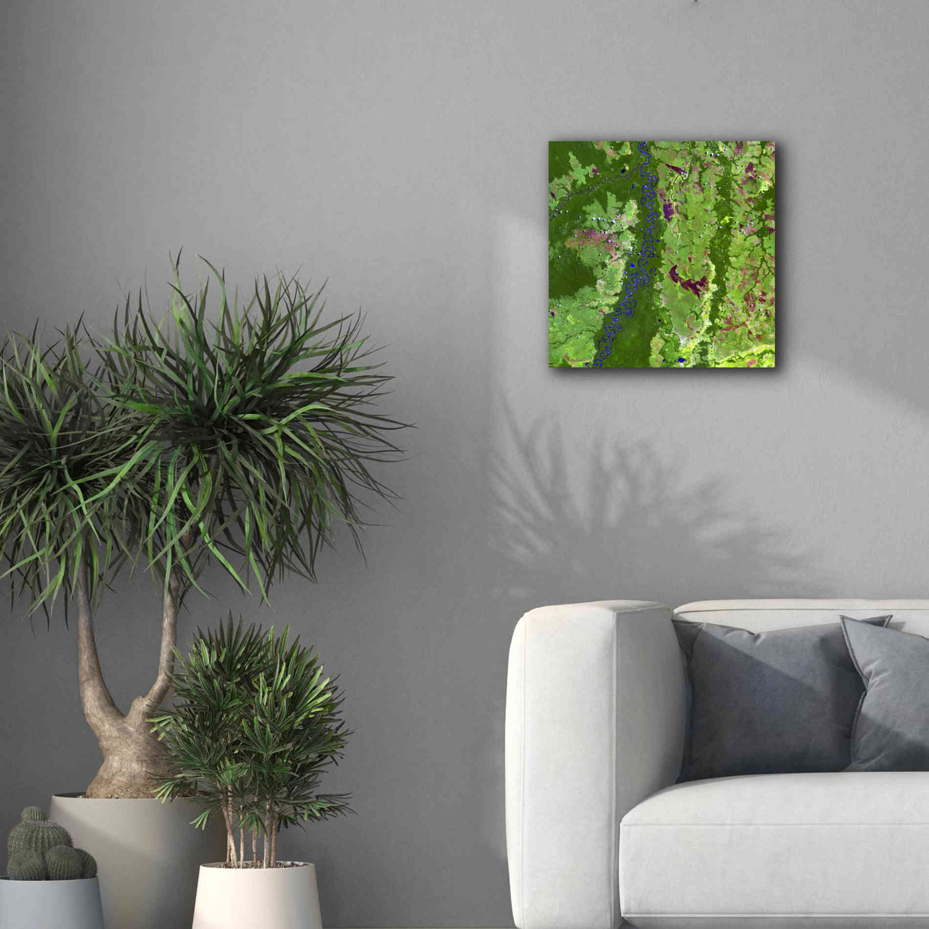 'Earth as Art: Oxbows in Bolivia,' Canvas Wall Art,18 x 18