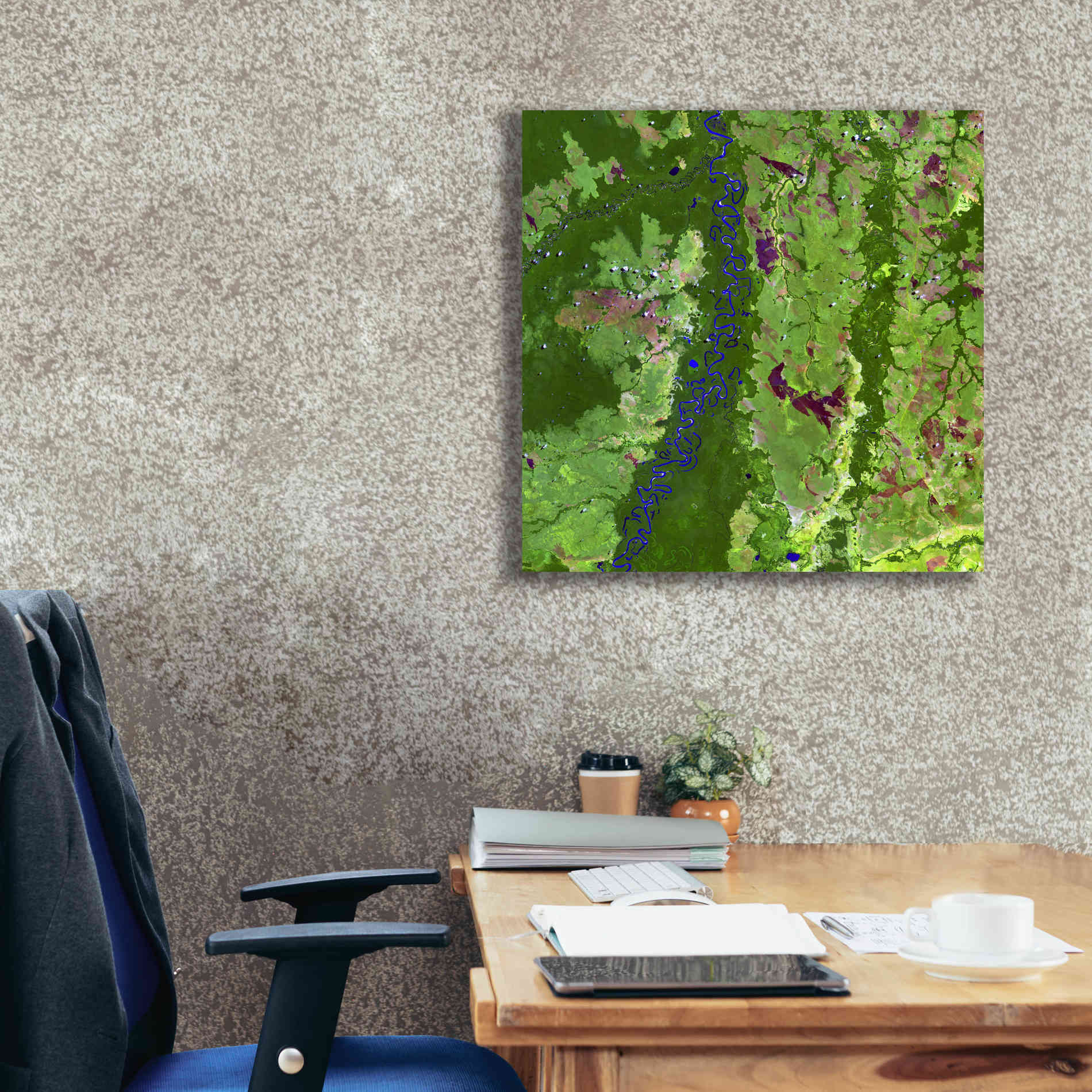 'Earth as Art: Oxbows in Bolivia,' Canvas Wall Art,26 x 26