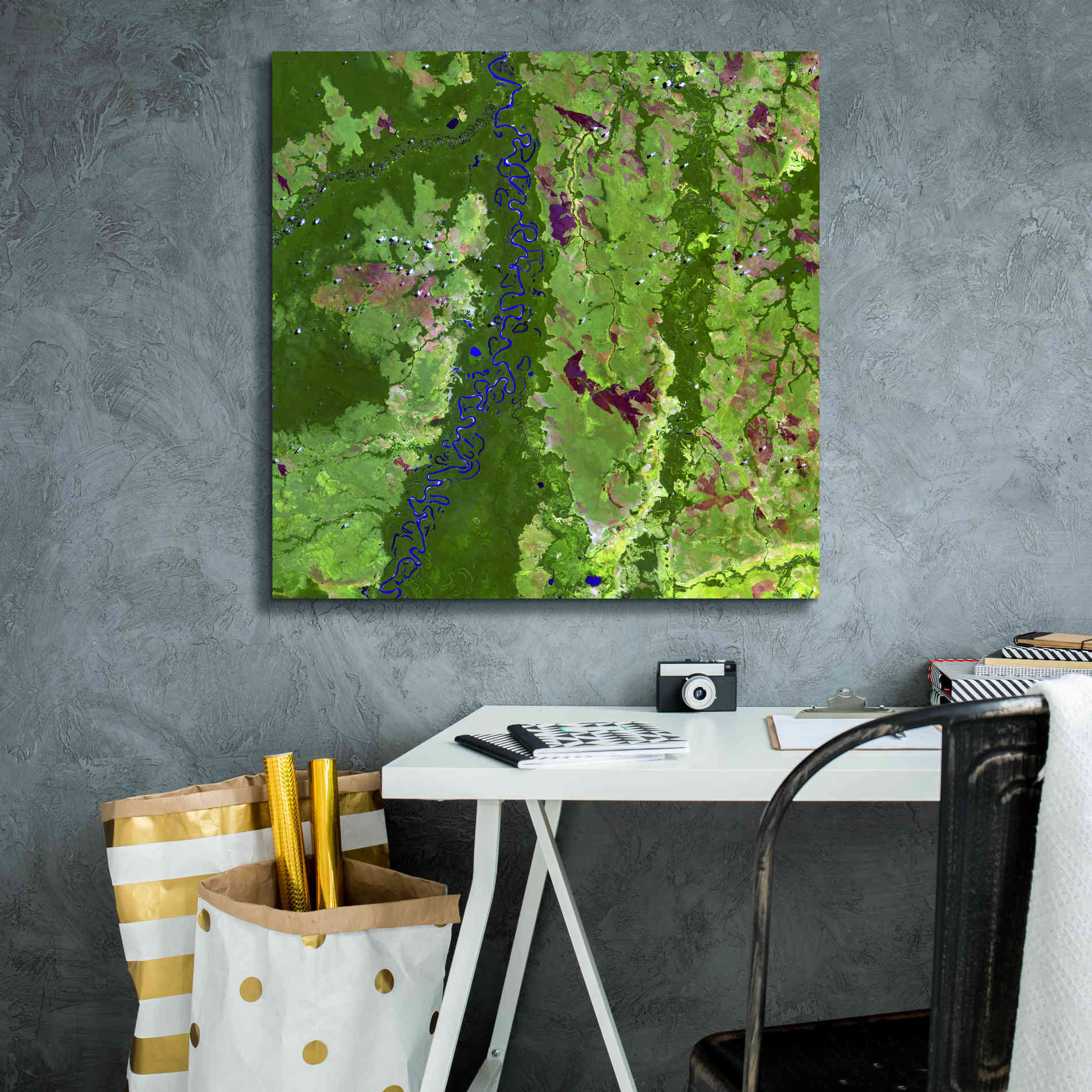 'Earth as Art: Oxbows in Bolivia,' Canvas Wall Art,26 x 26