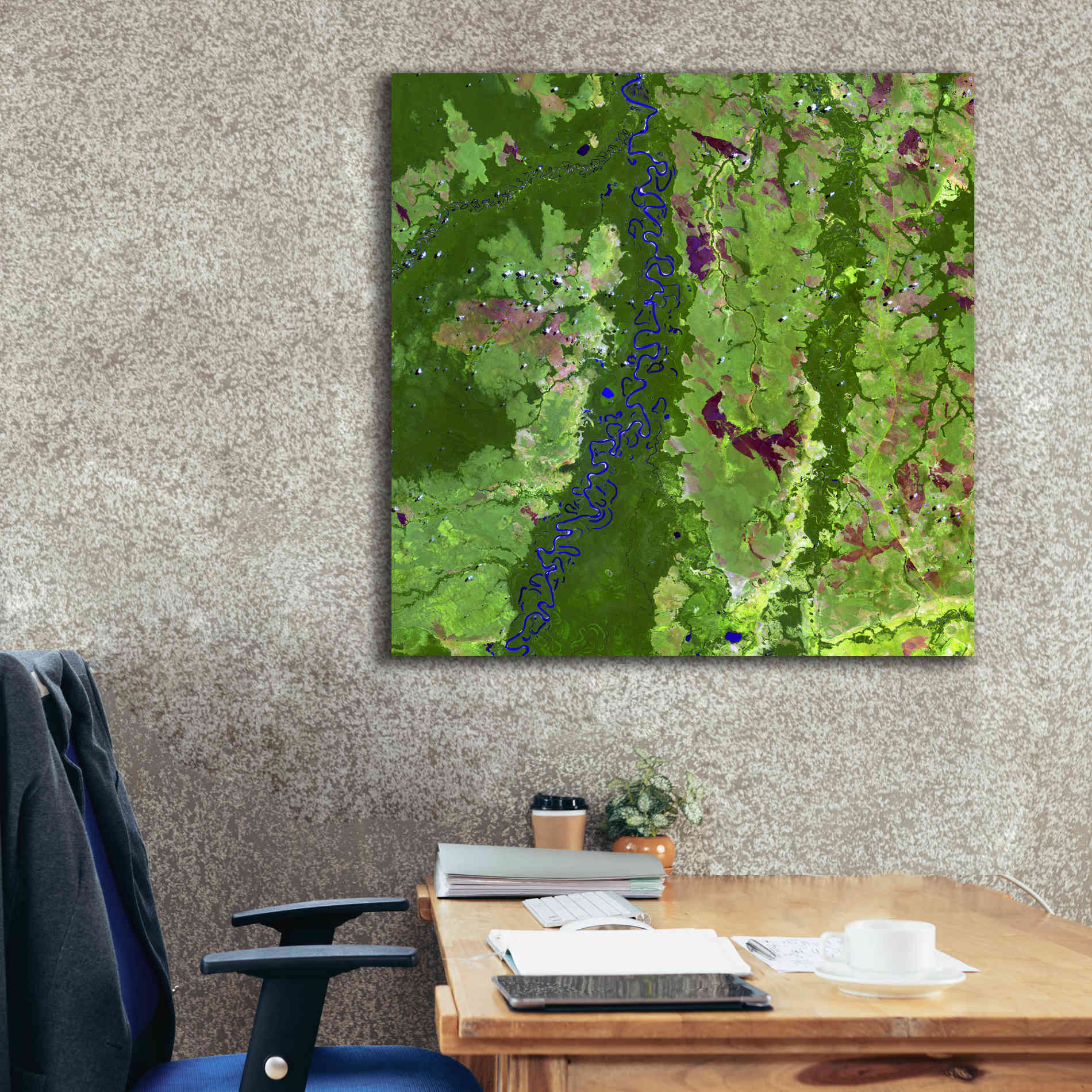 'Earth as Art: Oxbows in Bolivia,' Canvas Wall Art,37 x 37