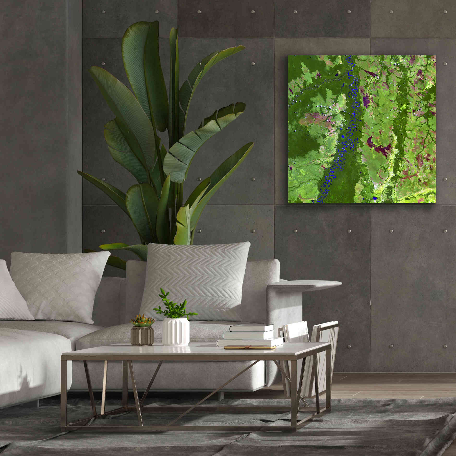 'Earth as Art: Oxbows in Bolivia,' Canvas Wall Art,37 x 37