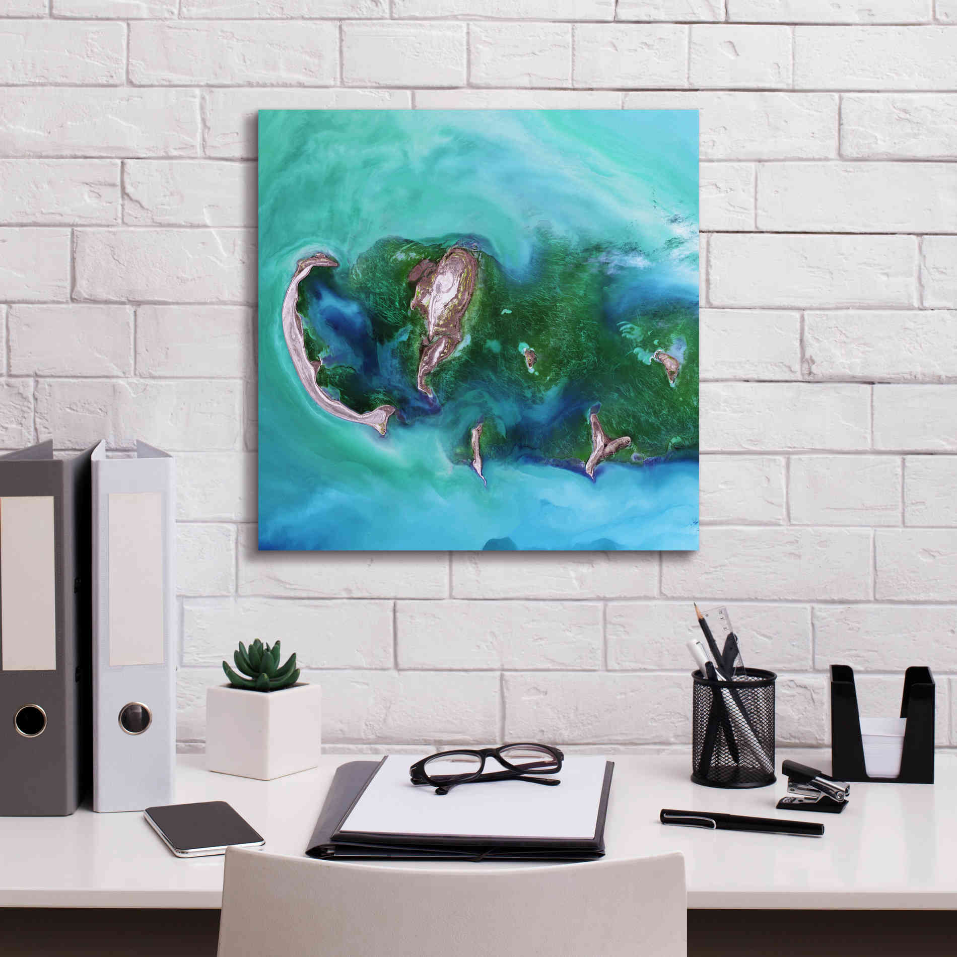 'Earth as Art: Caspian Scour,' Canvas Wall Art,18 x 18