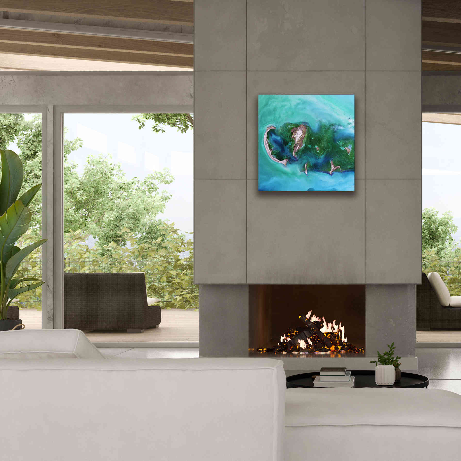 'Earth as Art: Caspian Scour,' Canvas Wall Art,26 x 26