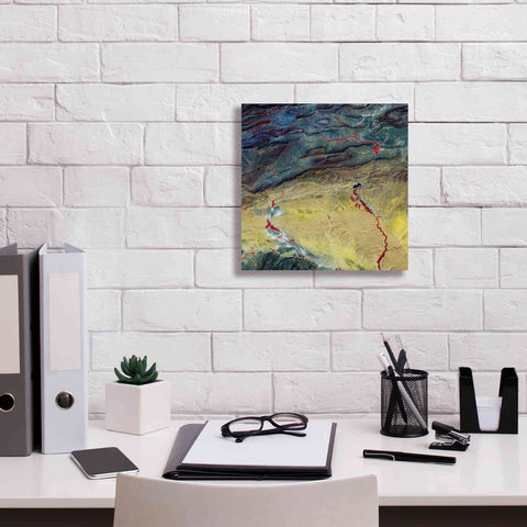 Image of 'Earth as Art: Crimson Streams,' Canvas Wall Art,12 x 12