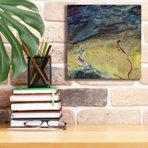 Image of 'Earth as Art: Crimson Streams,' Canvas Wall Art,12 x 12