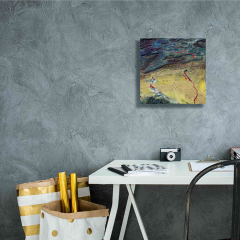 Image of 'Earth as Art: Crimson Streams,' Canvas Wall Art,12 x 12