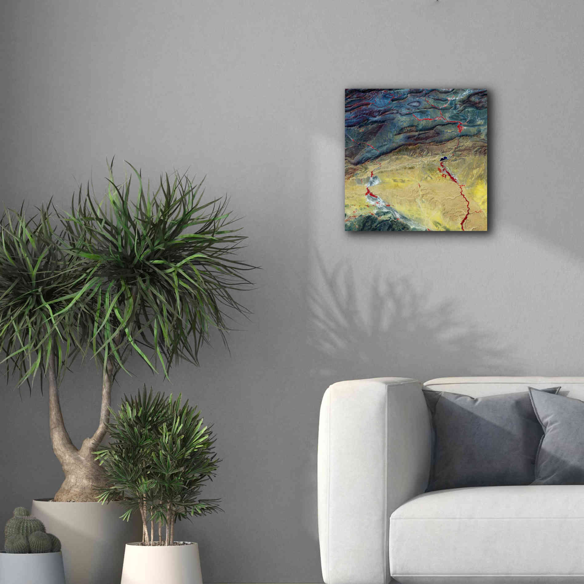 'Earth as Art: Crimson Streams,' Canvas Wall Art,18 x 18