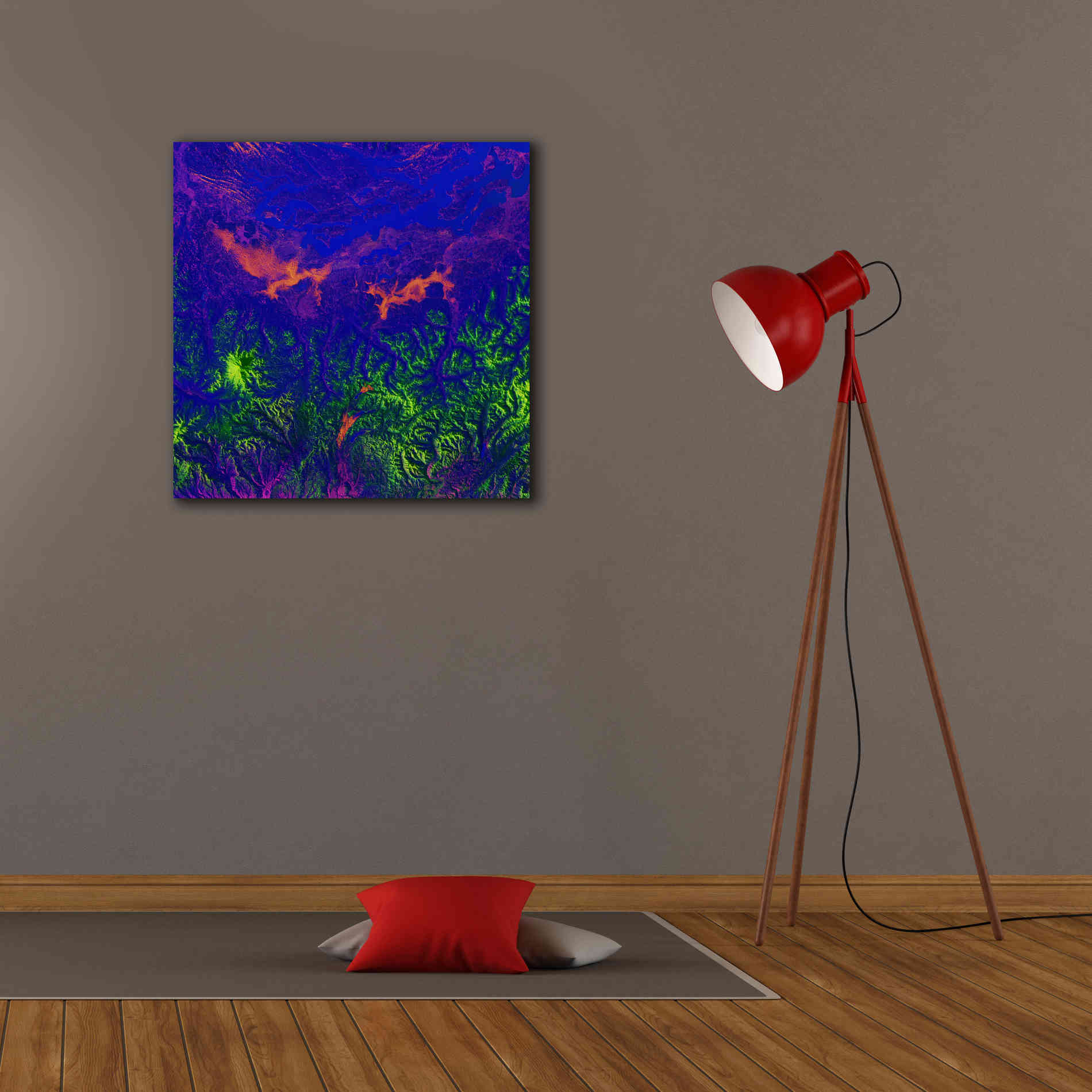'Earth as Art: Fanciful Fluorescence,' Canvas Wall Art,26 x 26