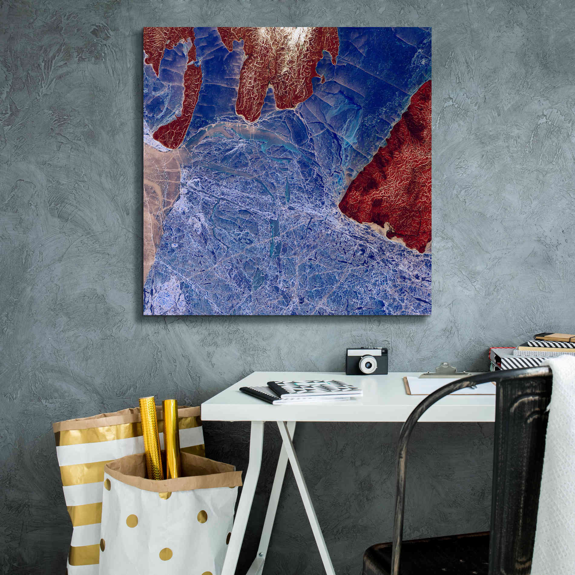 'Earth as Art: Fractured,' Canvas Wall Art,26 x 26