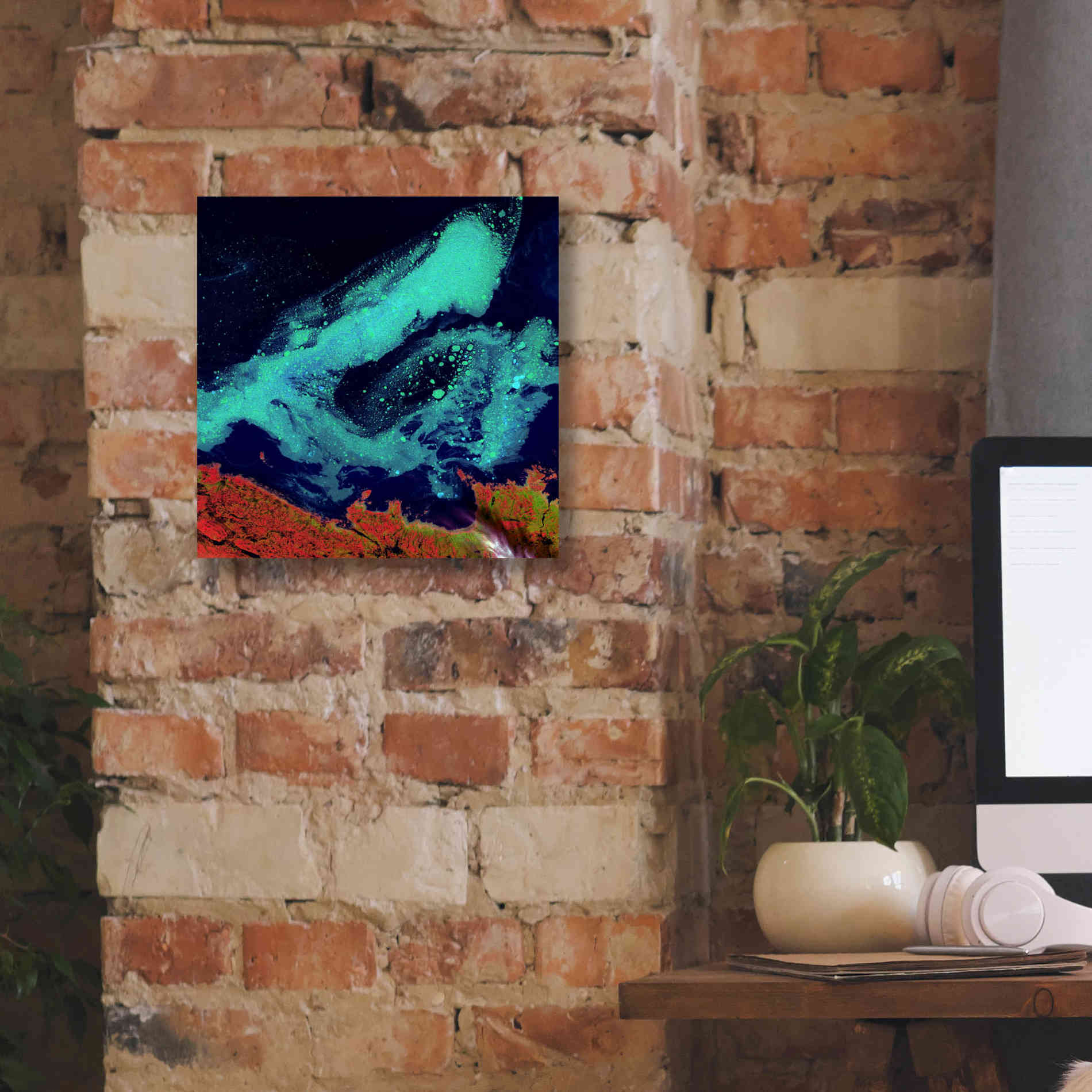 'Earth as Art: Icy Vortex,' Canvas Wall Art,12 x 12