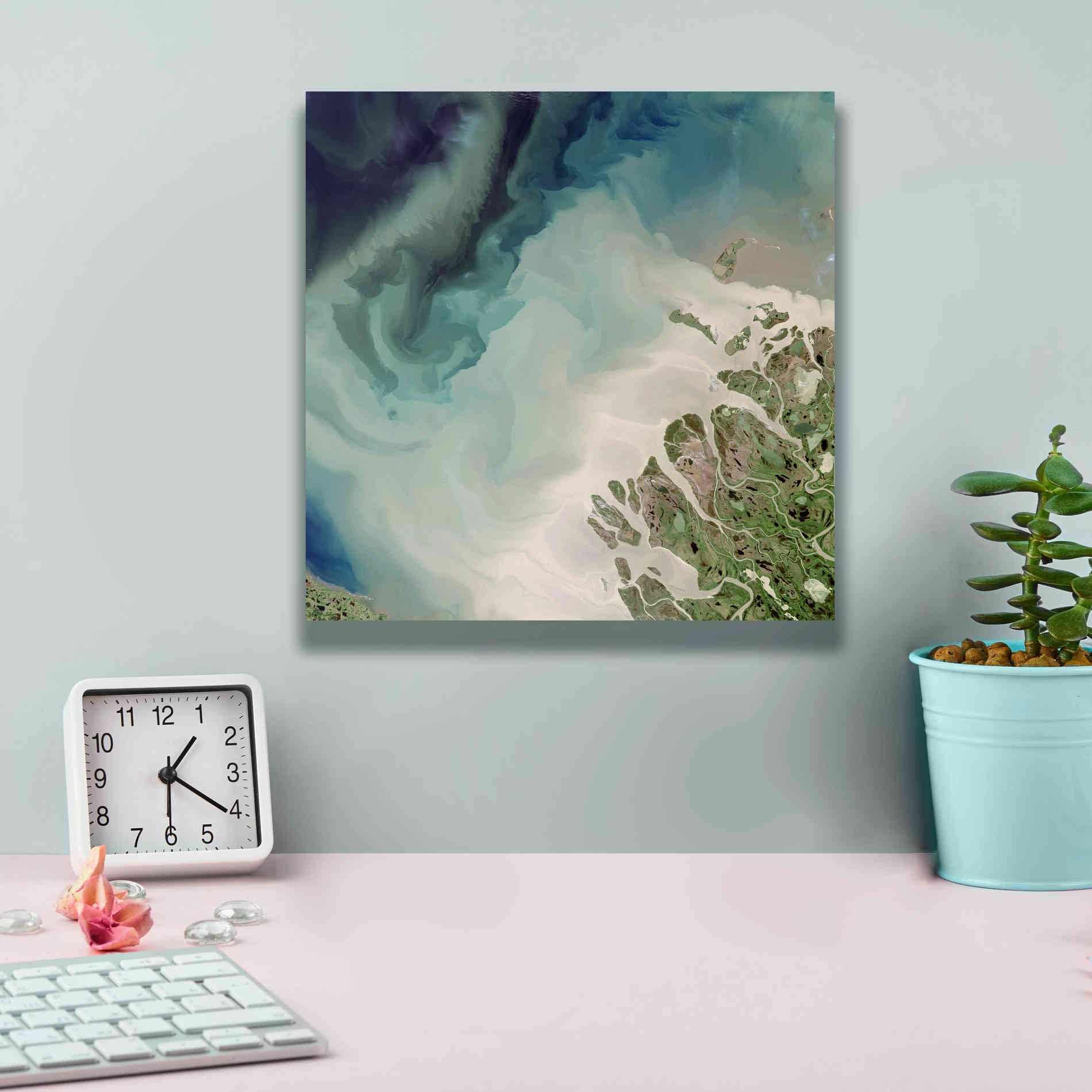 'Earth as Art: Mackenzie Meets Beaufort,' Canvas Wall Art,12 x 12