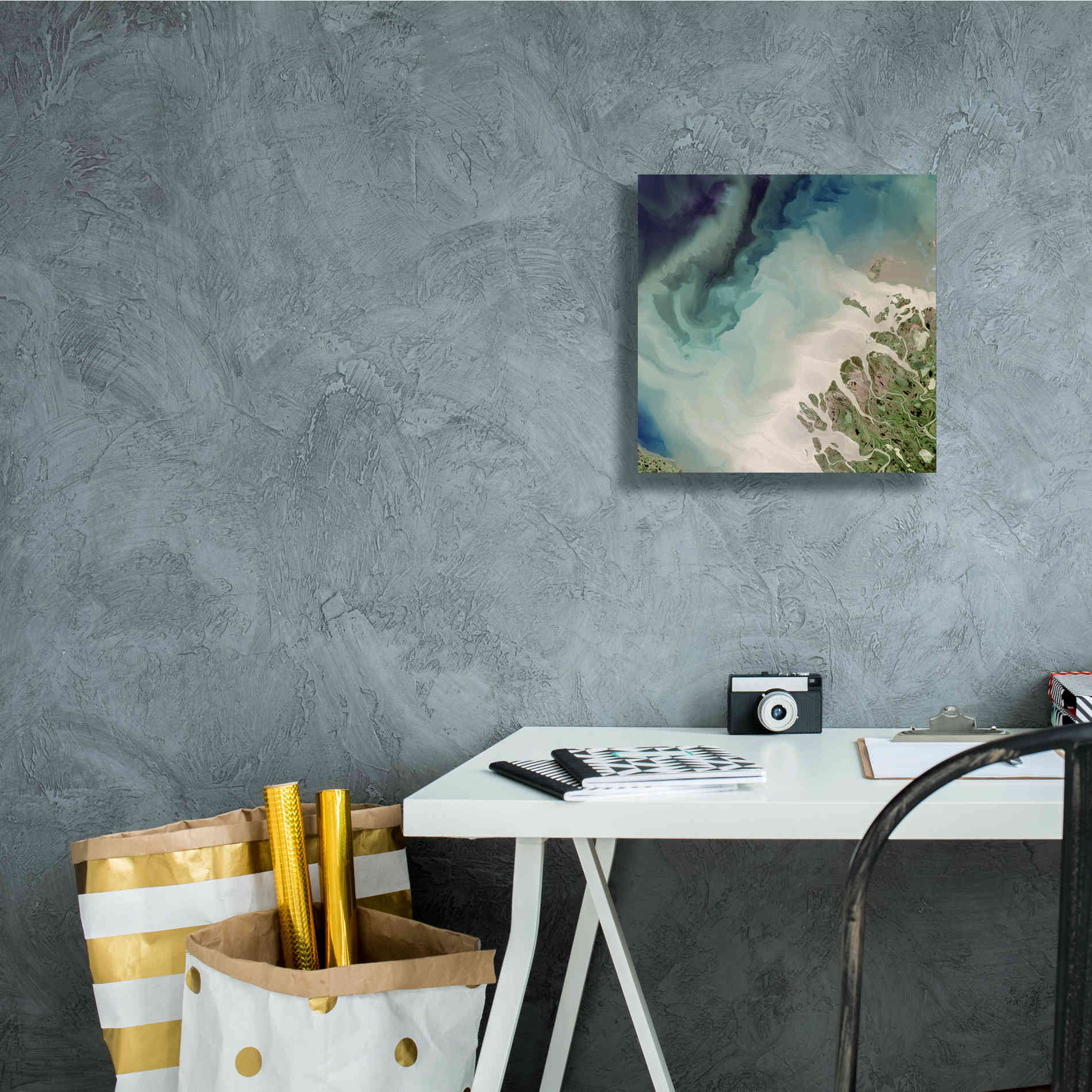 'Earth as Art: Mackenzie Meets Beaufort,' Canvas Wall Art,12 x 12