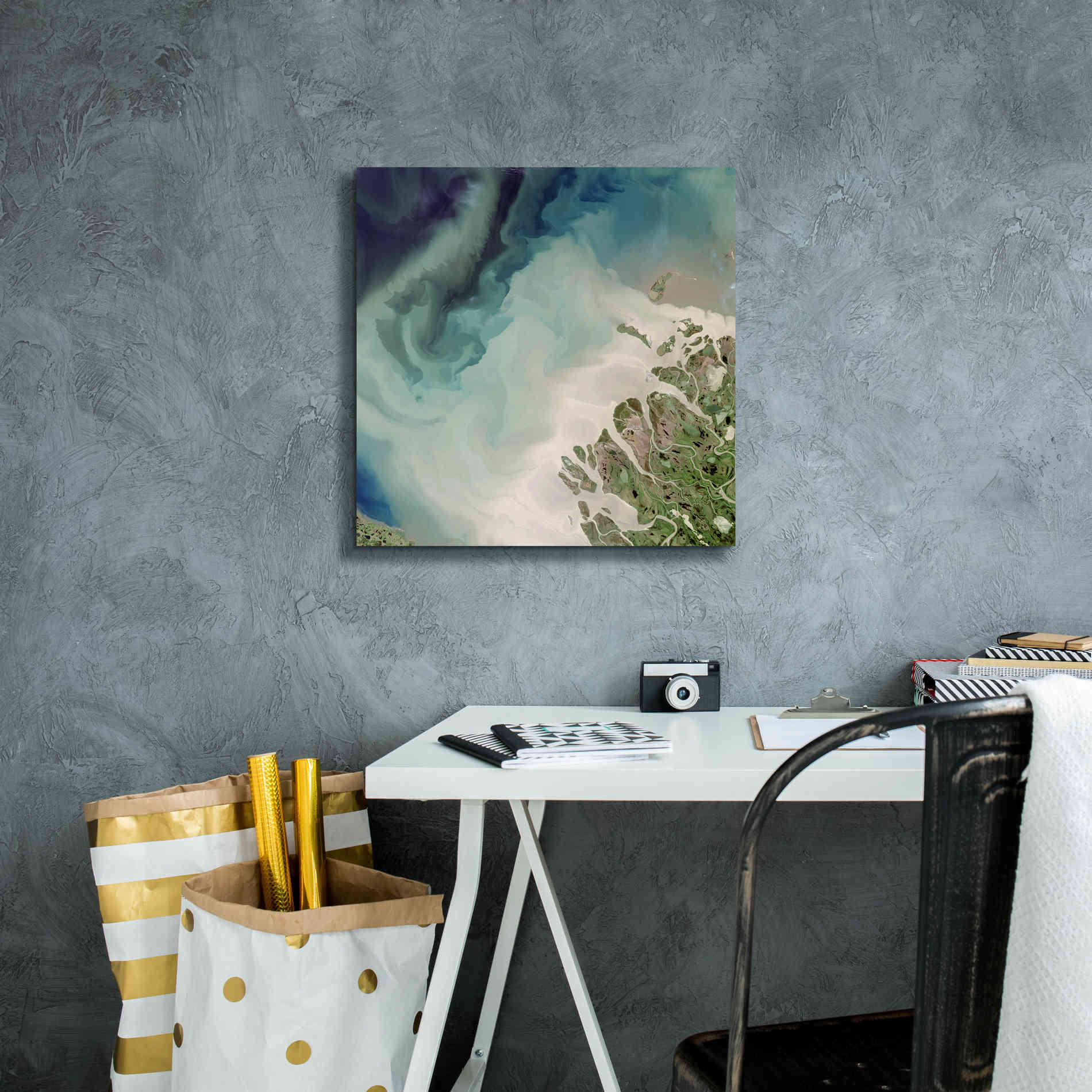 'Earth as Art: Mackenzie Meets Beaufort,' Canvas Wall Art,18 x 18