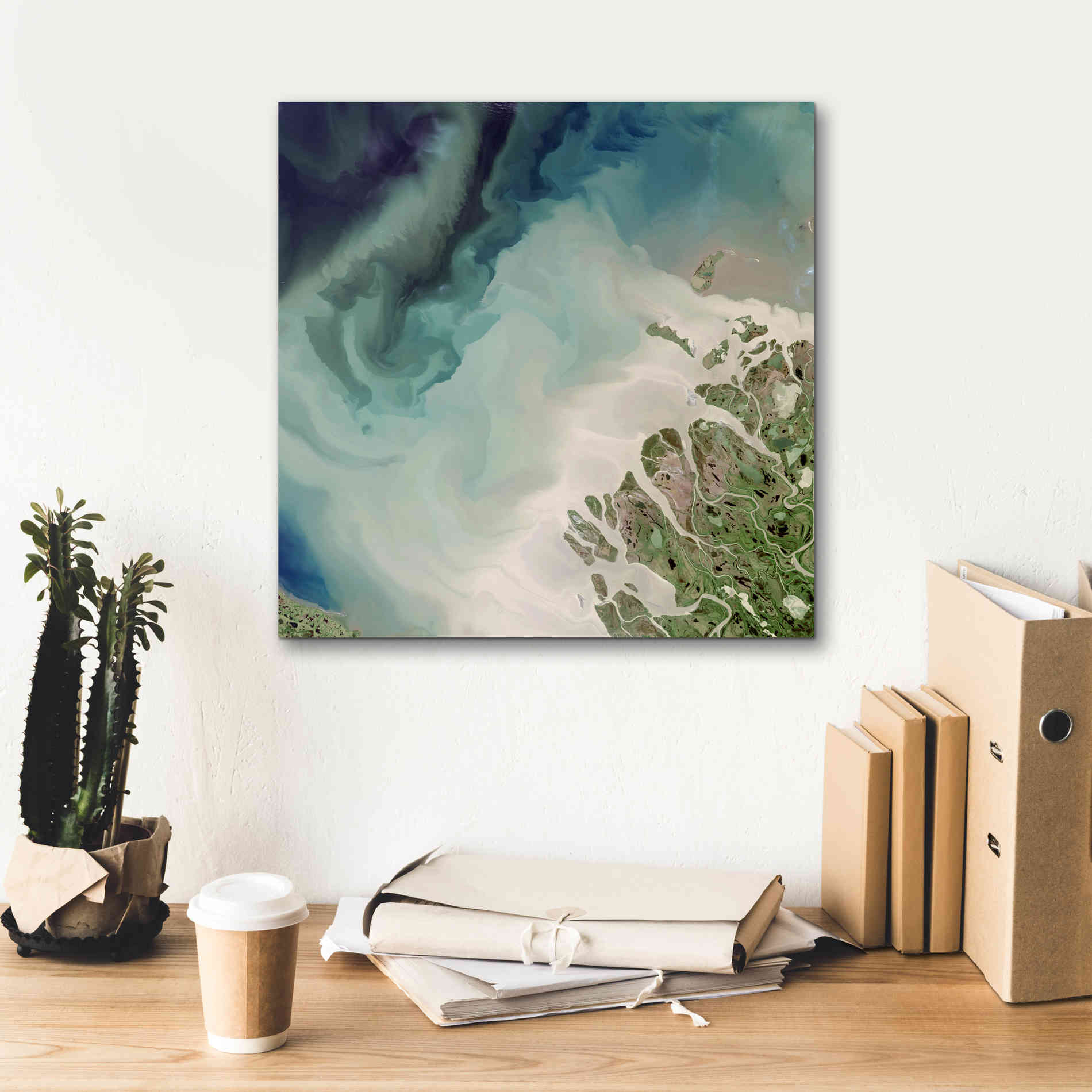 'Earth as Art: Mackenzie Meets Beaufort,' Canvas Wall Art,18 x 18