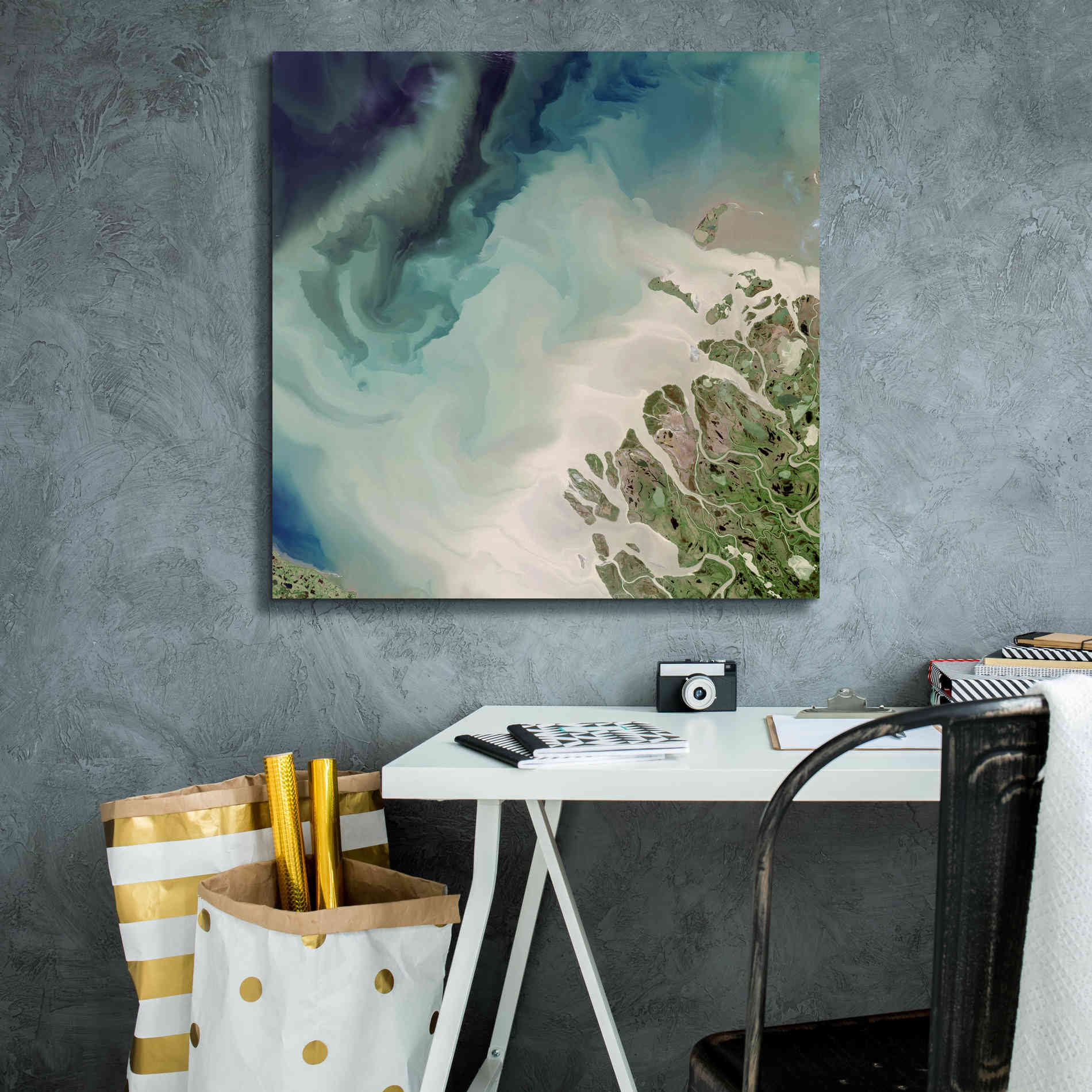 'Earth as Art: Mackenzie Meets Beaufort,' Canvas Wall Art,26 x 26
