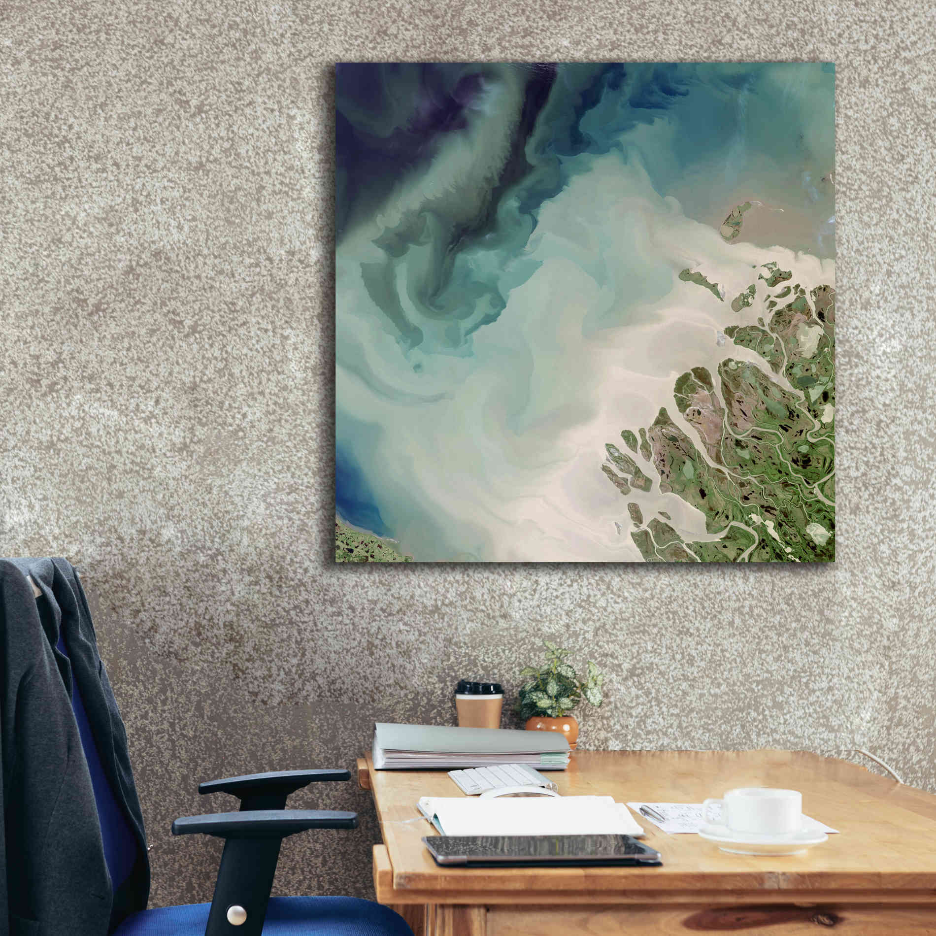 'Earth as Art: Mackenzie Meets Beaufort,' Canvas Wall Art,37 x 37