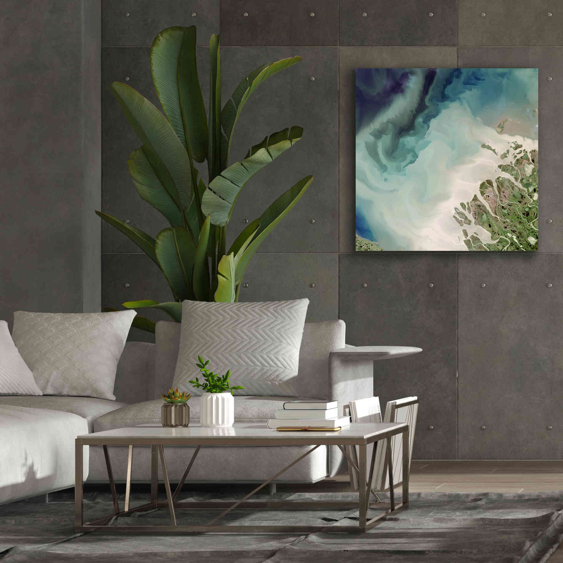 'Earth as Art: Mackenzie Meets Beaufort,' Canvas Wall Art,37 x 37