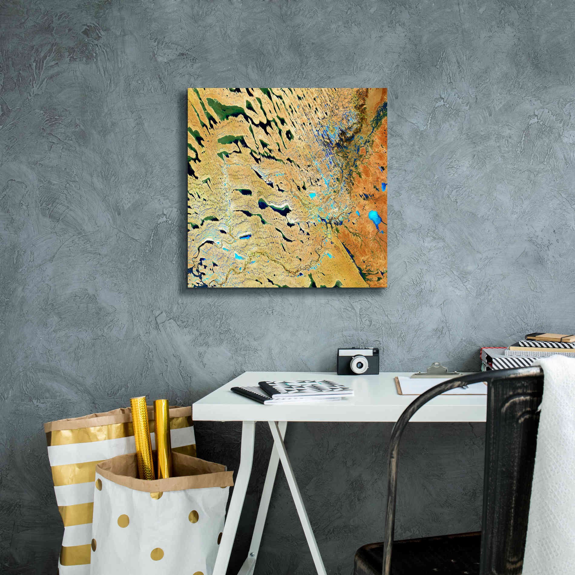 'Earth as Art: Parallel Dunes,' Canvas Wall Art,18 x 18