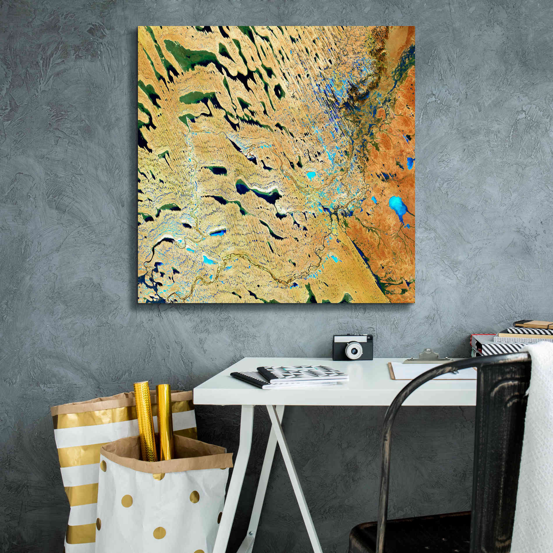 'Earth as Art: Parallel Dunes,' Canvas Wall Art,26 x 26
