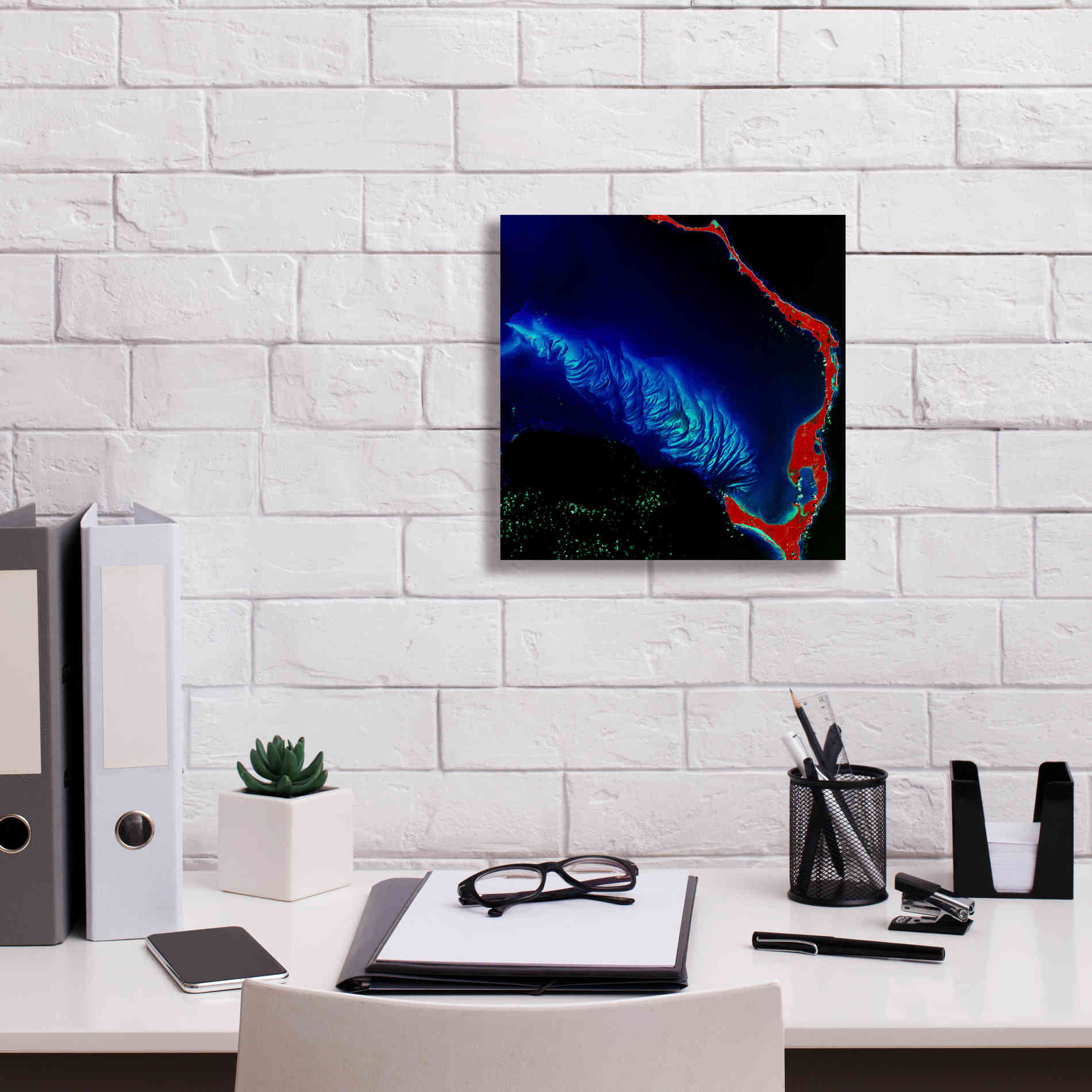 'Earth as Art: Shoal Complex,' Canvas Wall Art,12 x 12