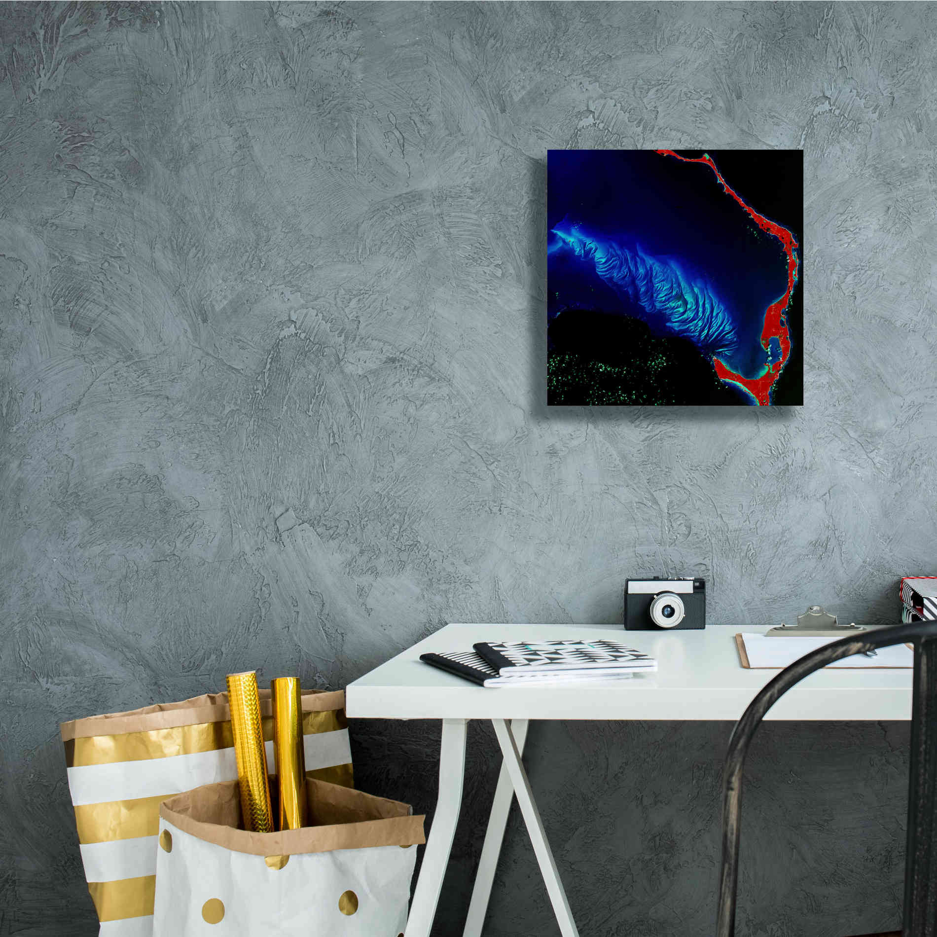 'Earth as Art: Shoal Complex,' Canvas Wall Art,12 x 12