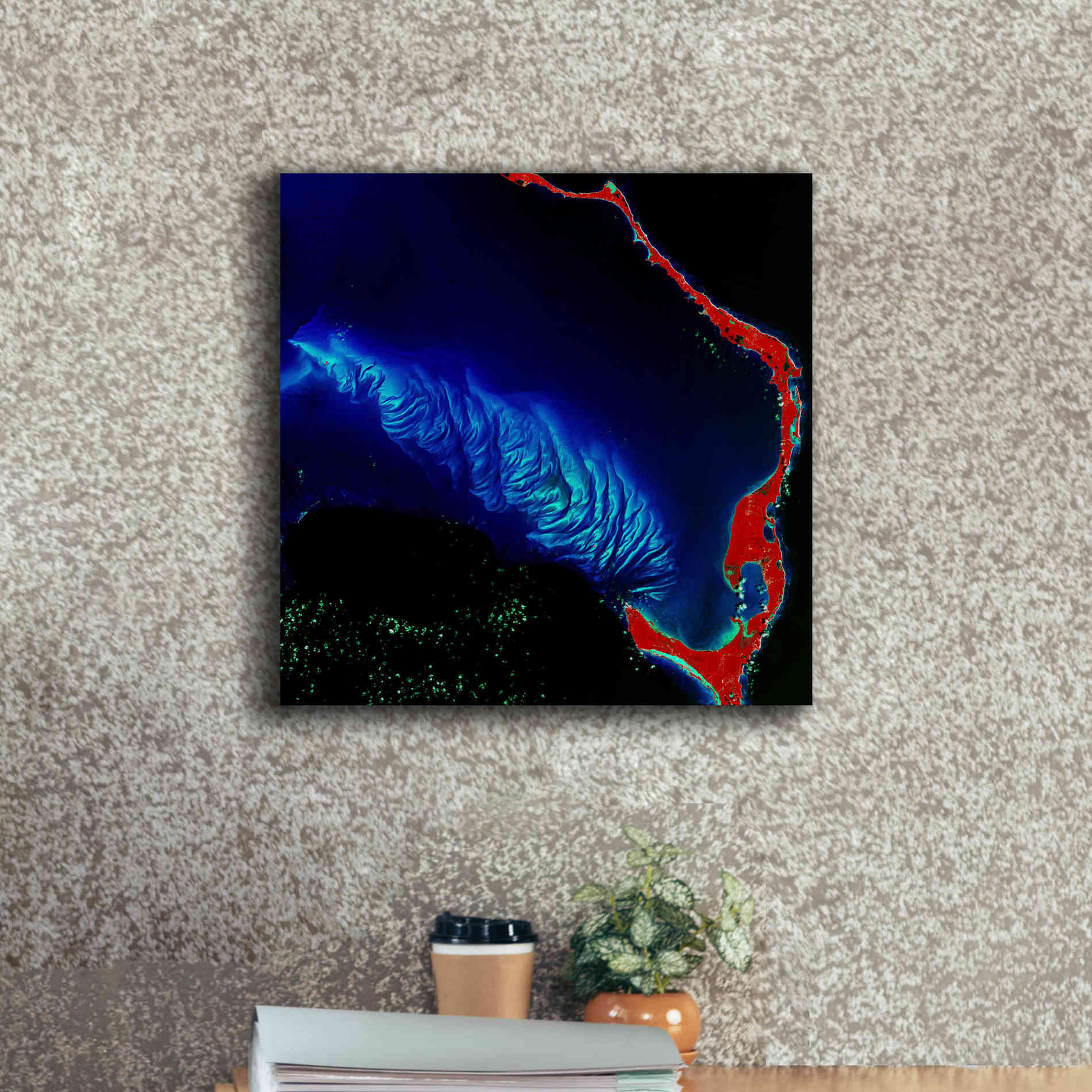 'Earth as Art: Shoal Complex,' Canvas Wall Art,18 x 18