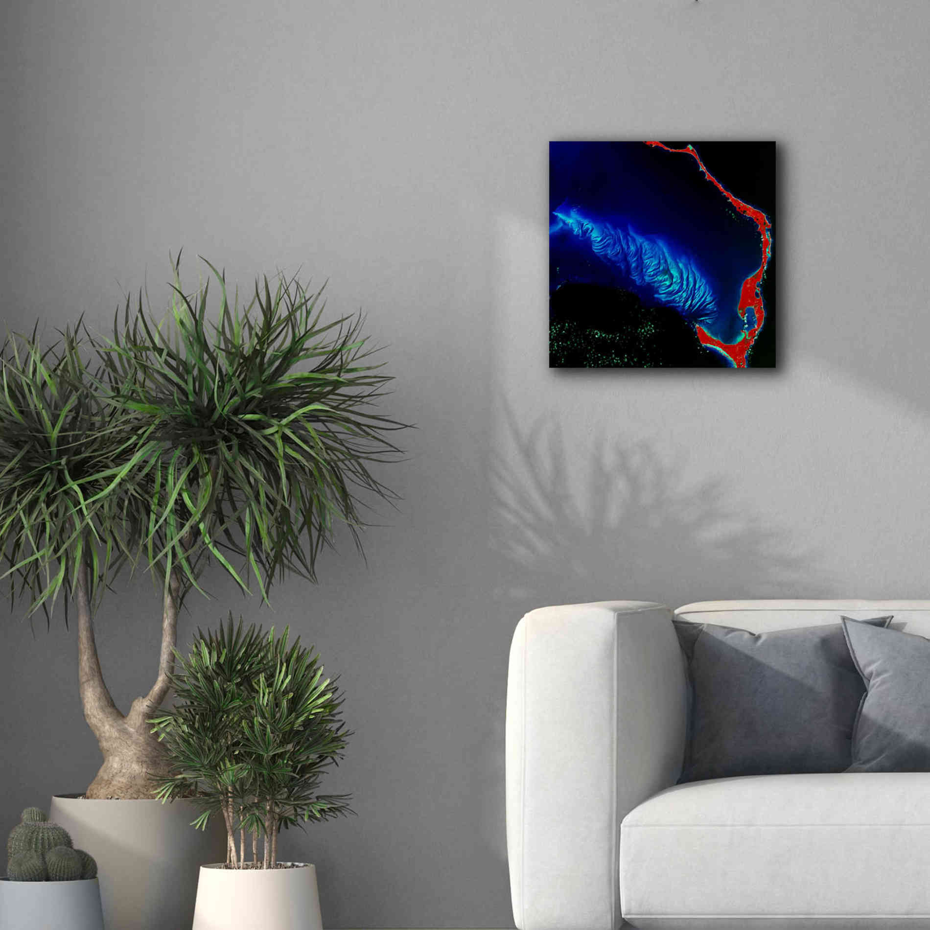 'Earth as Art: Shoal Complex,' Canvas Wall Art,18 x 18