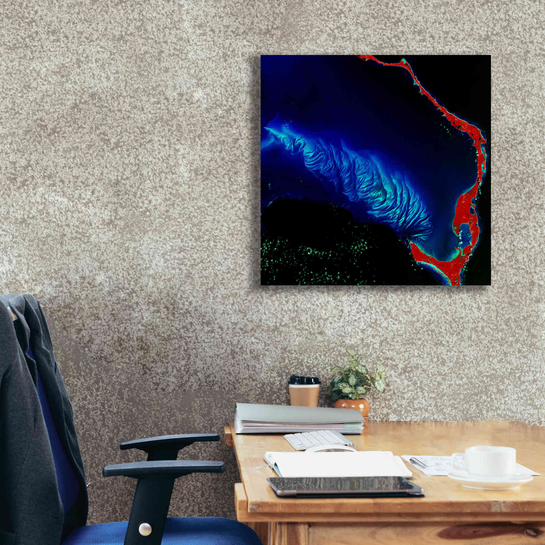 'Earth as Art: Shoal Complex,' Canvas Wall Art,26 x 26